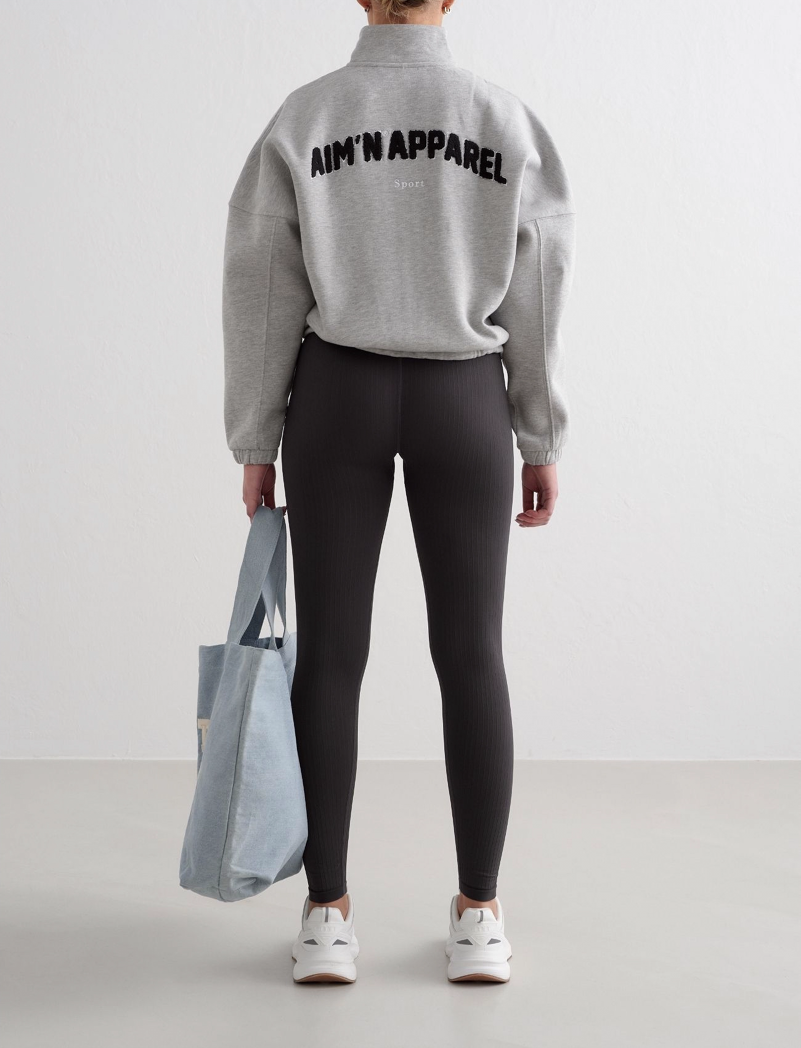 aim´n - Campus Sweat Zip Jacket - sweatshirts - grey melange - 3