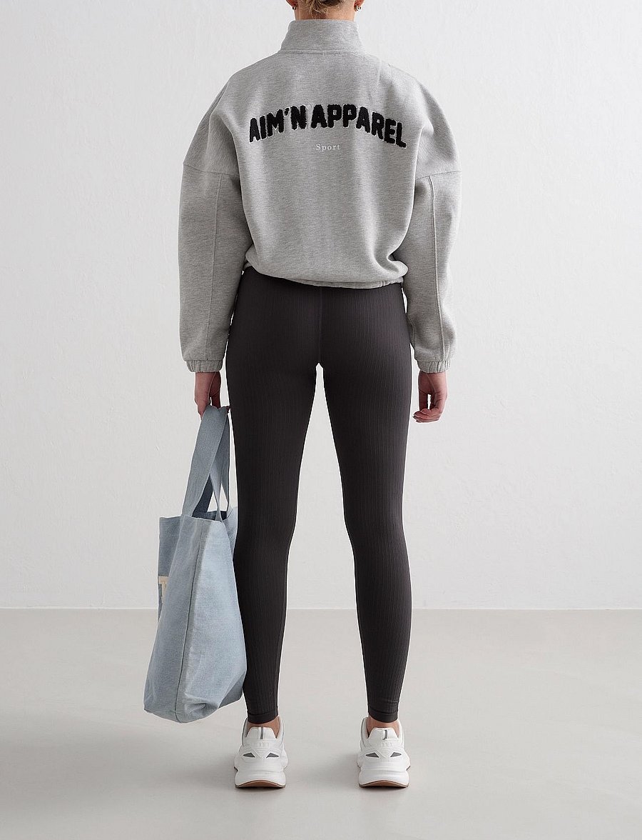 aim´n - Campus Sweat Zip Jacket - sweatshirts - grey melange - 3