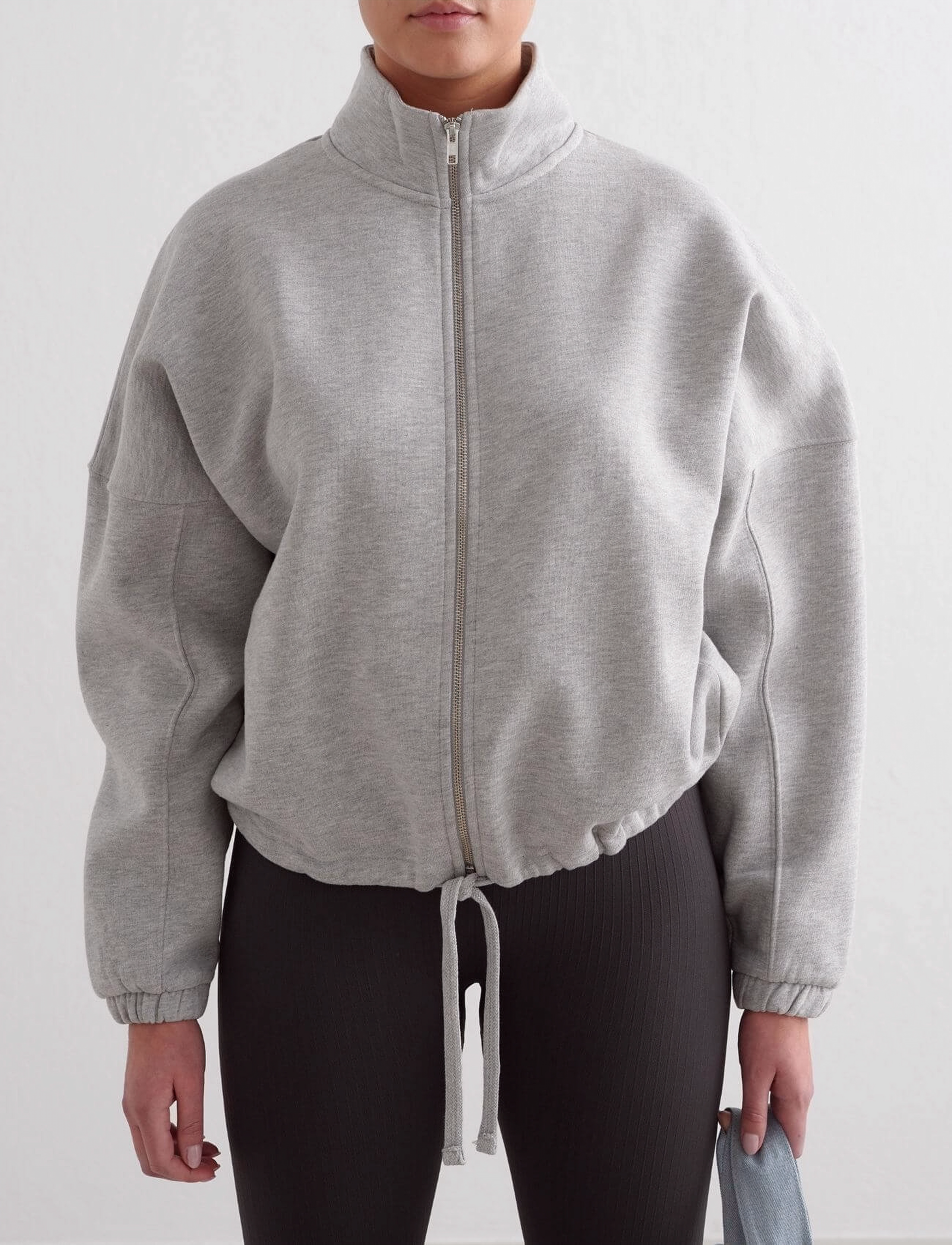 aim´n - Campus Sweat Zip Jacket - sweatshirts - grey melange - 4