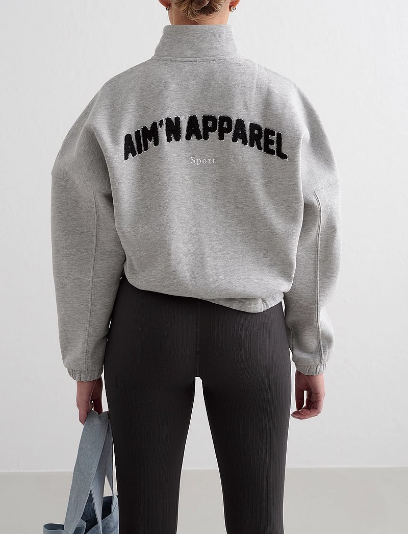 aim´n - Campus Sweat Zip Jacket - dressipluusid - grey melange - 5