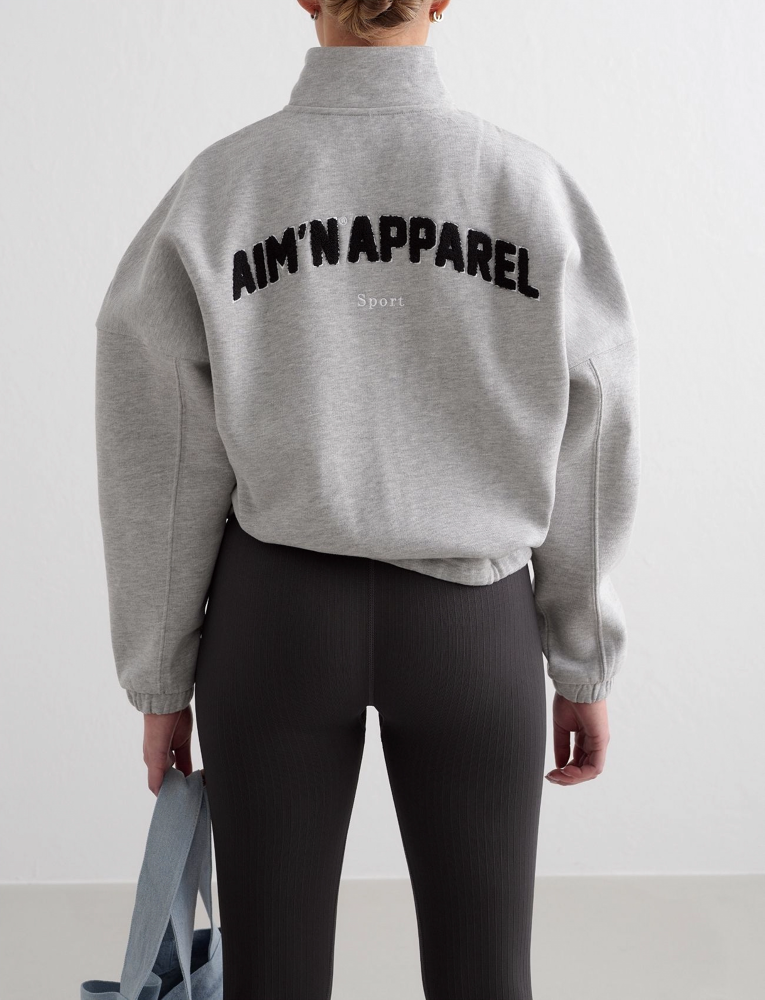 aim´n - Campus Sweat Zip Jacket - sweatshirts - grey melange - 5