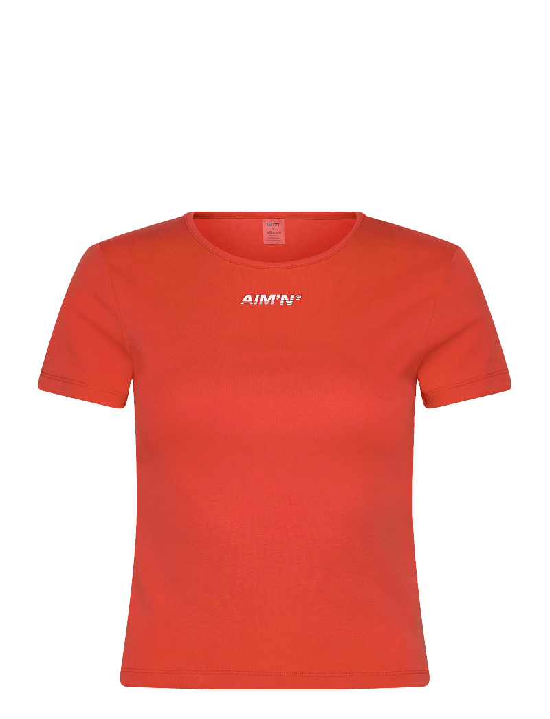 aim´n - Stretch T-shirt - t-shirts - tangerine stretch t-shirt - 1