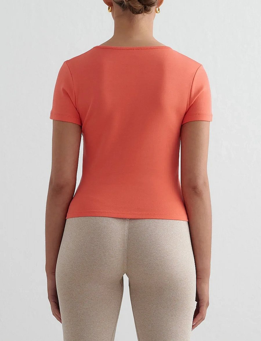 aim´n - Stretch T-shirt - t-shirts - tangerine stretch t-shirt - 3