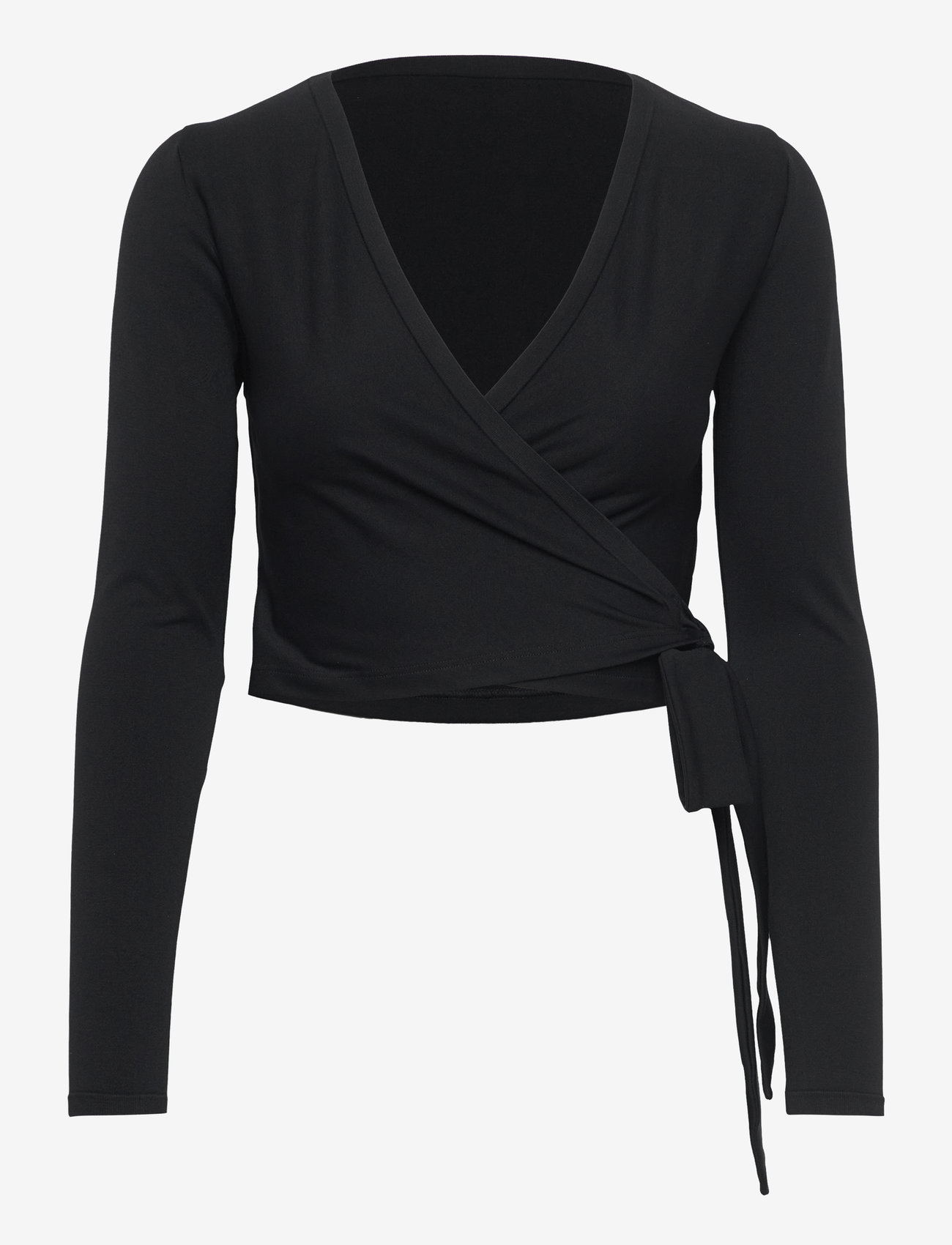 aim´n - Shape Seamless Wrap Long Sleeve - crop tops - black - 1