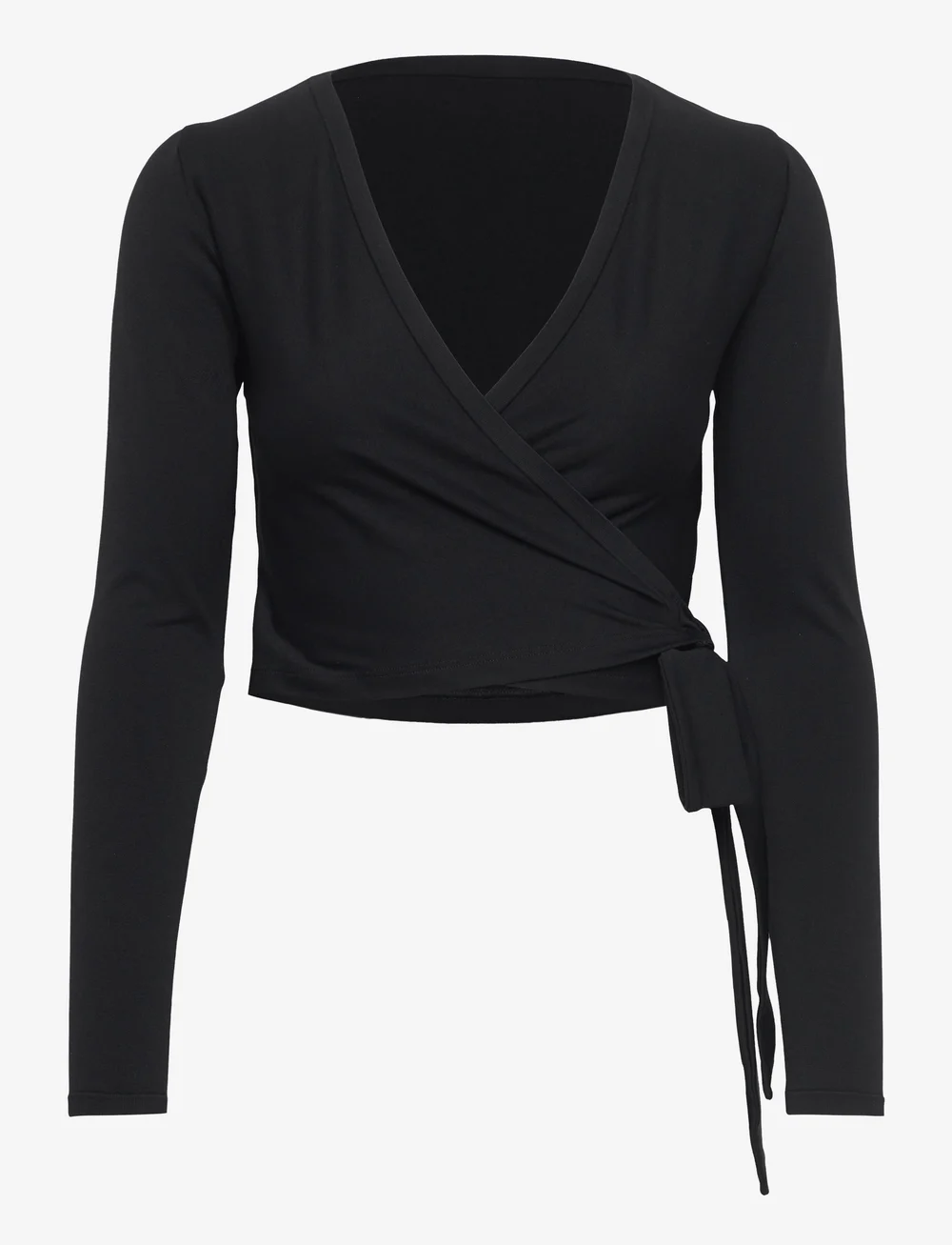 aim´n - Shape Seamless Wrap Long Sleeve - crop-tops - black - 1