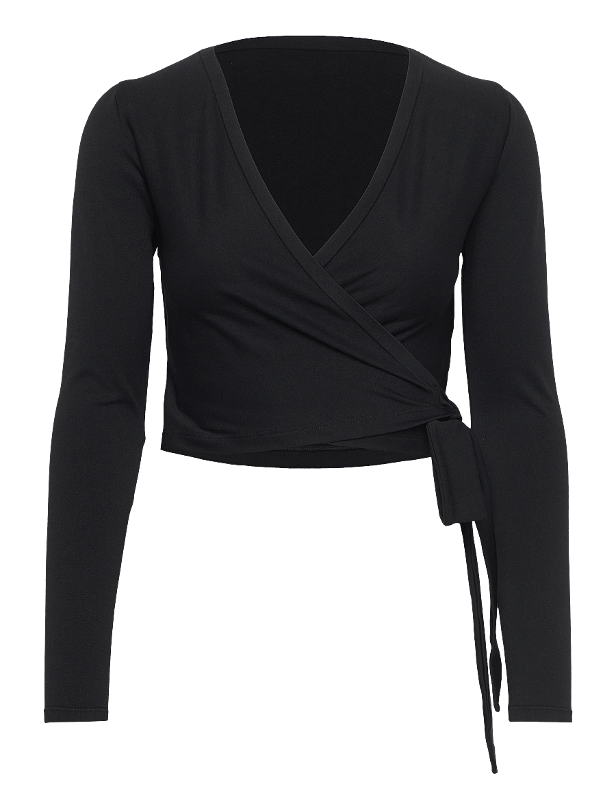 aim´n - Shape Seamless Wrap Long Sleeve - langarmshirts - black - 1
