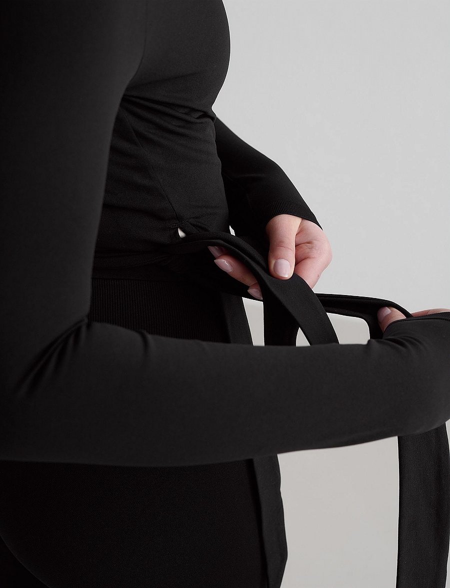 aim´n - Shape Seamless Wrap Long Sleeve - langarmshirts - black - 5