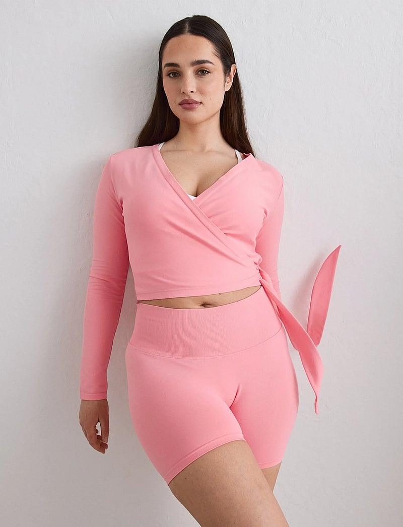 aim´n - Shape Seamless Wrap Long Sleeve - langarmshirts - blush - 0