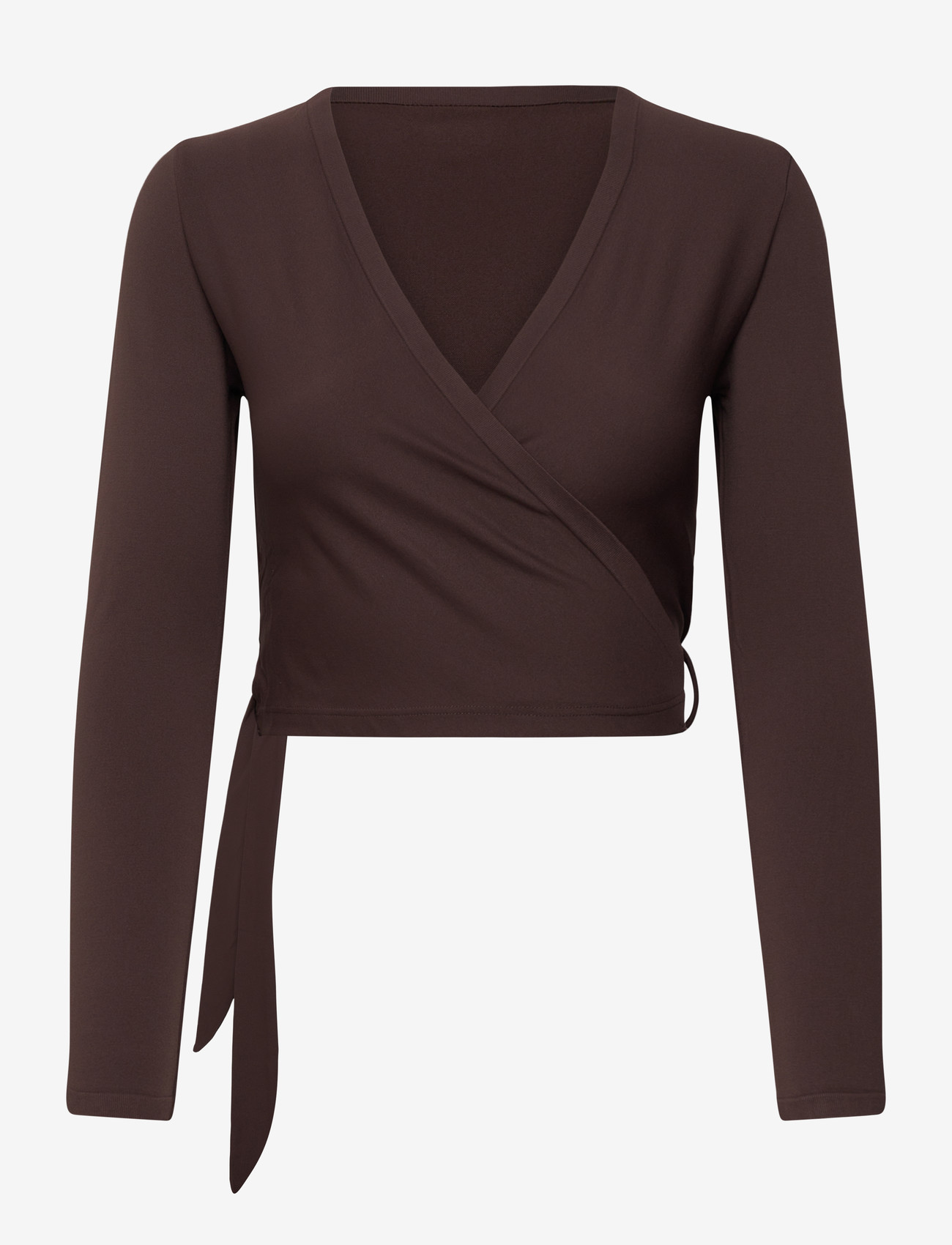 aim´n - Shape Seamless Wrap Long Sleeve - crop tops - chocolate - 1