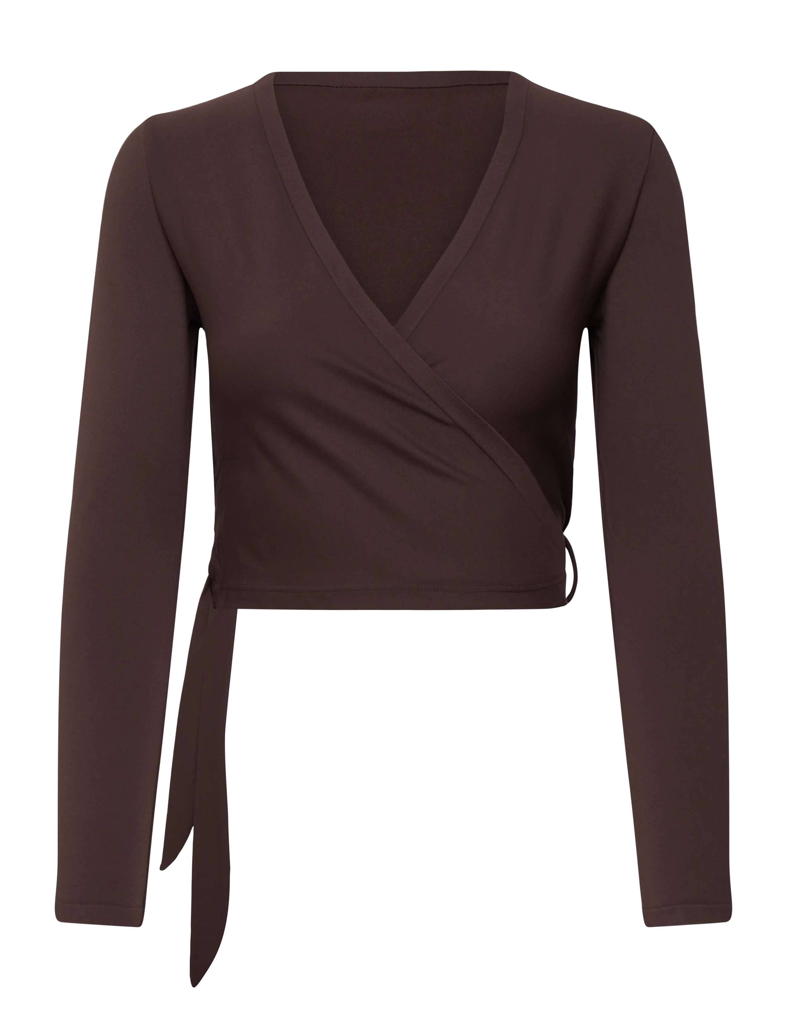 Shape Seamless Wrap Long Sleeve - CHOCOLATE