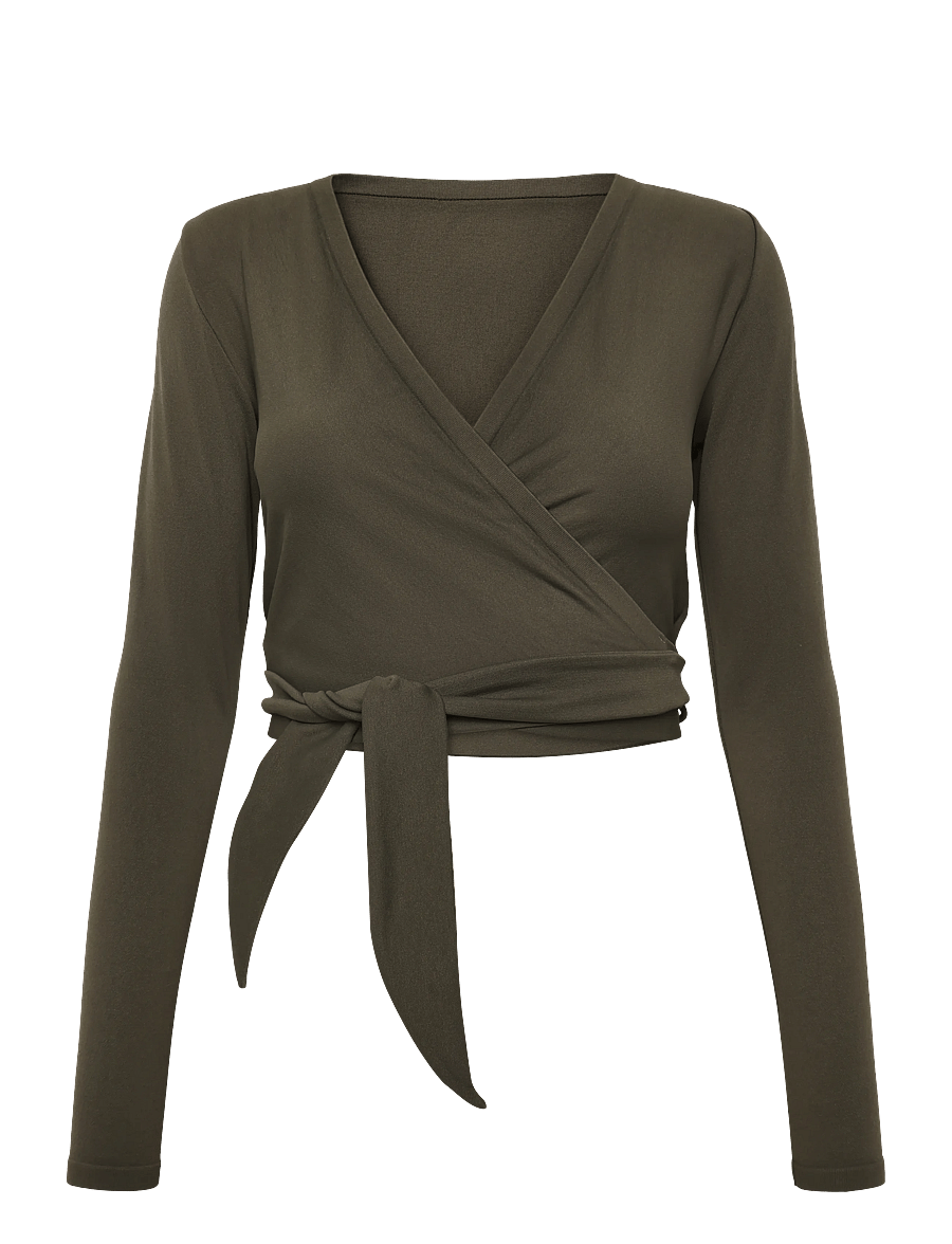 aim´n - Shape Seamless Wrap Long Sleeve - langarmshirts - dark ivy - 1