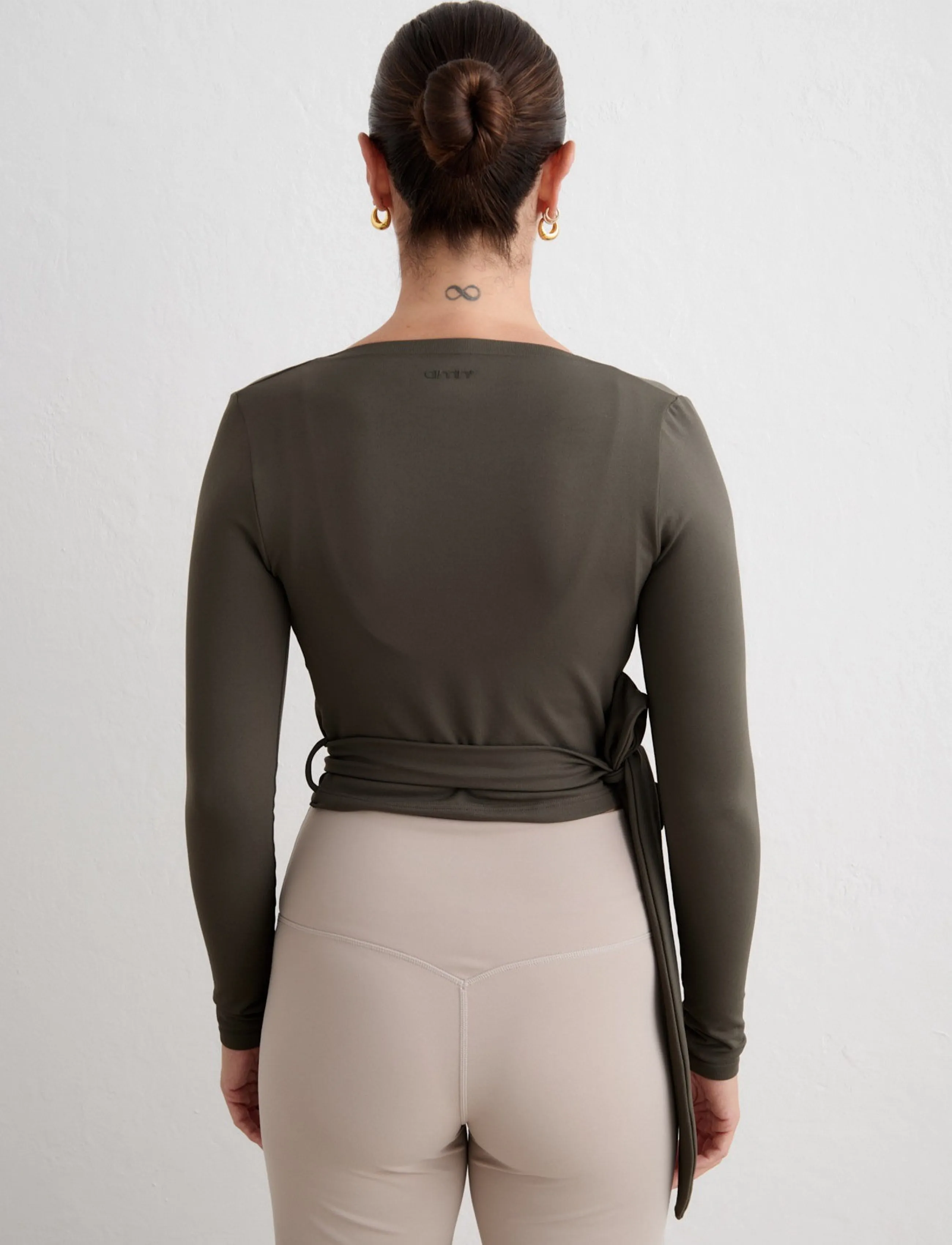 aim´n - Shape Seamless Wrap Long Sleeve - langarmshirts - dark ivy - 3