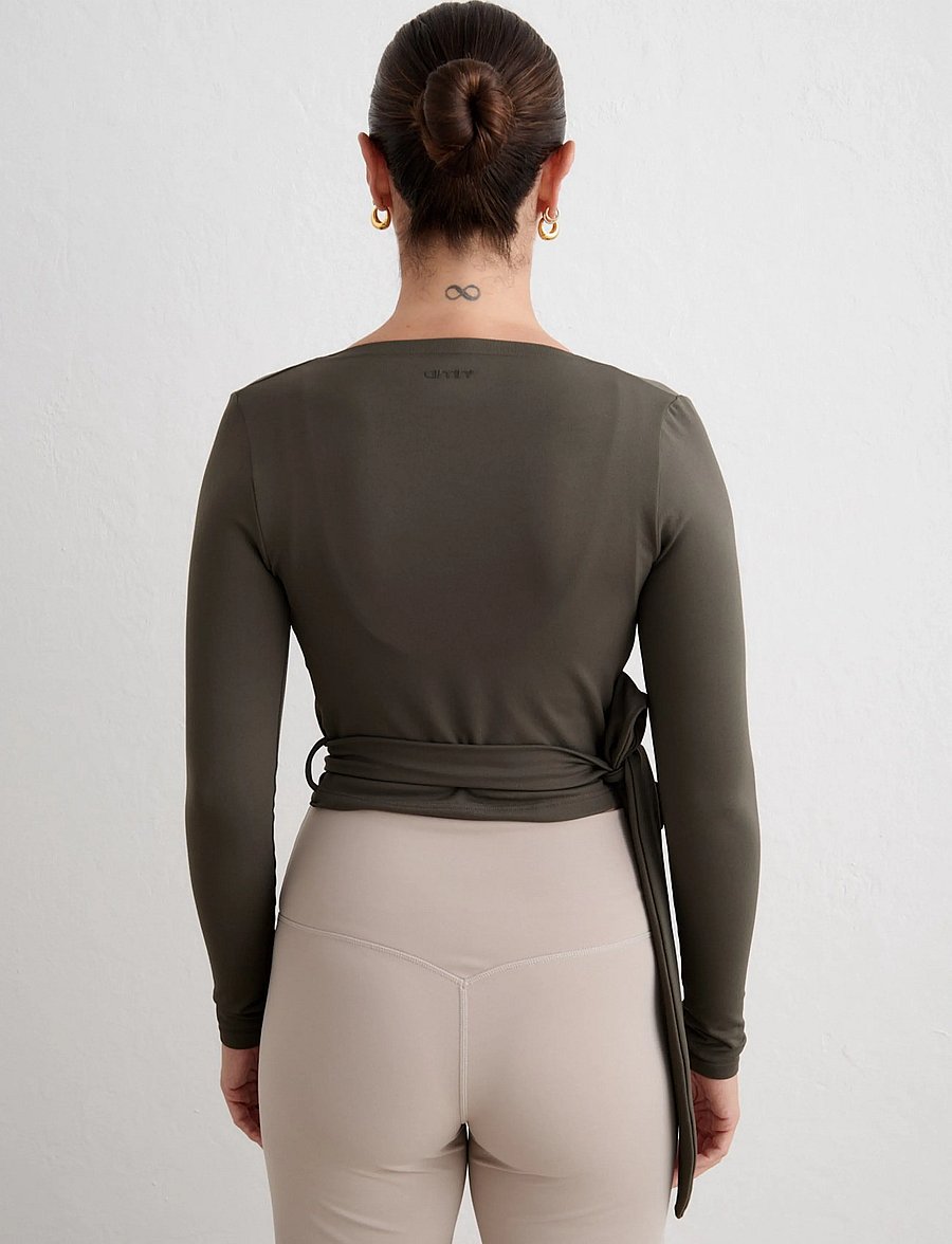 aim´n - Shape Seamless Wrap Long Sleeve - langarmshirts - dark ivy - 3