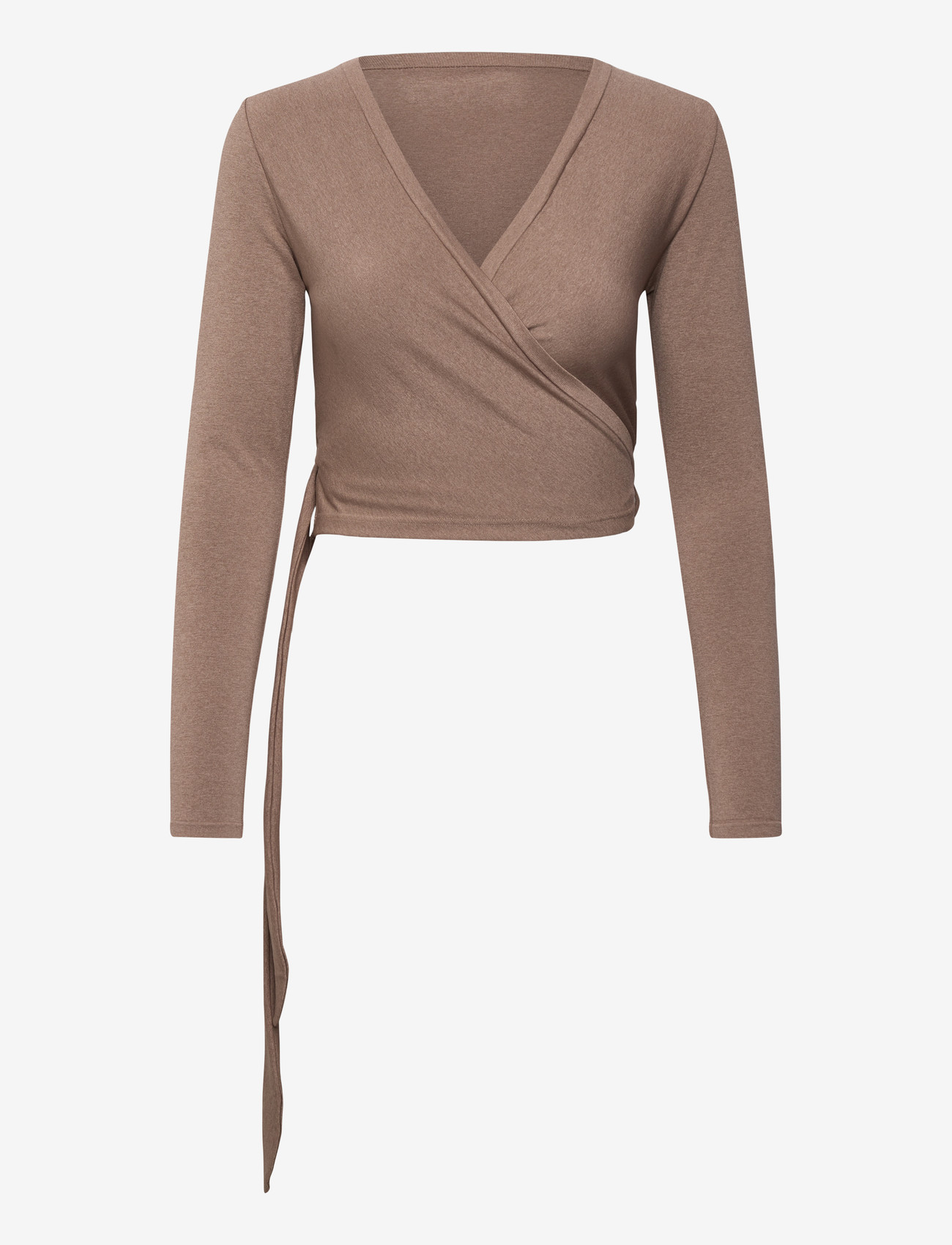 aim´n - Shape Seamless Wrap Long Sleeve - longsleeved tops - espresso melange - 1