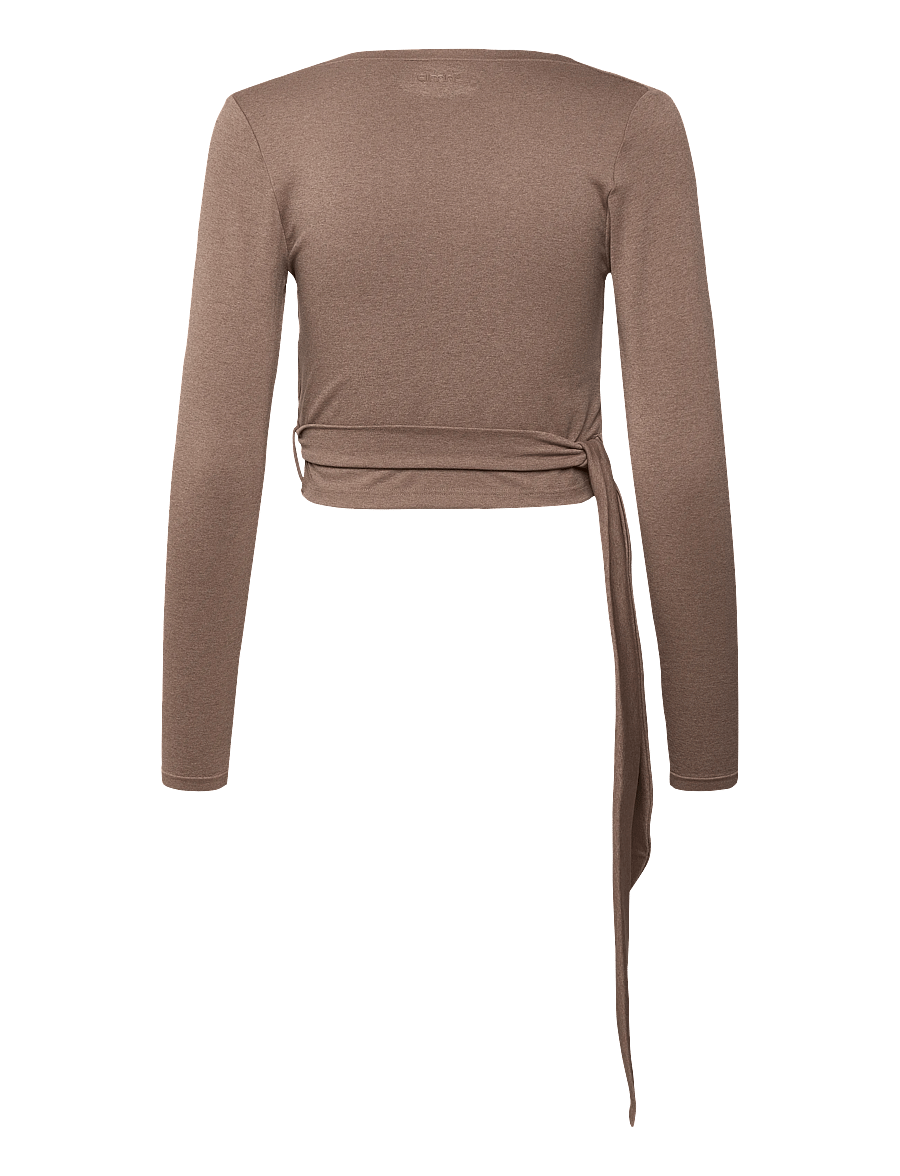 aim´n - Shape Seamless Wrap Long Sleeve - langarmshirts - espresso melange - 2