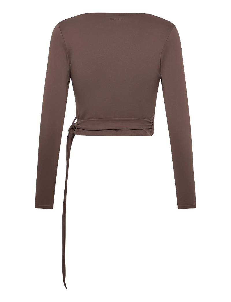 aim´n - Shape Seamless Wrap Long Sleeve - crop tops - macchiato - 2