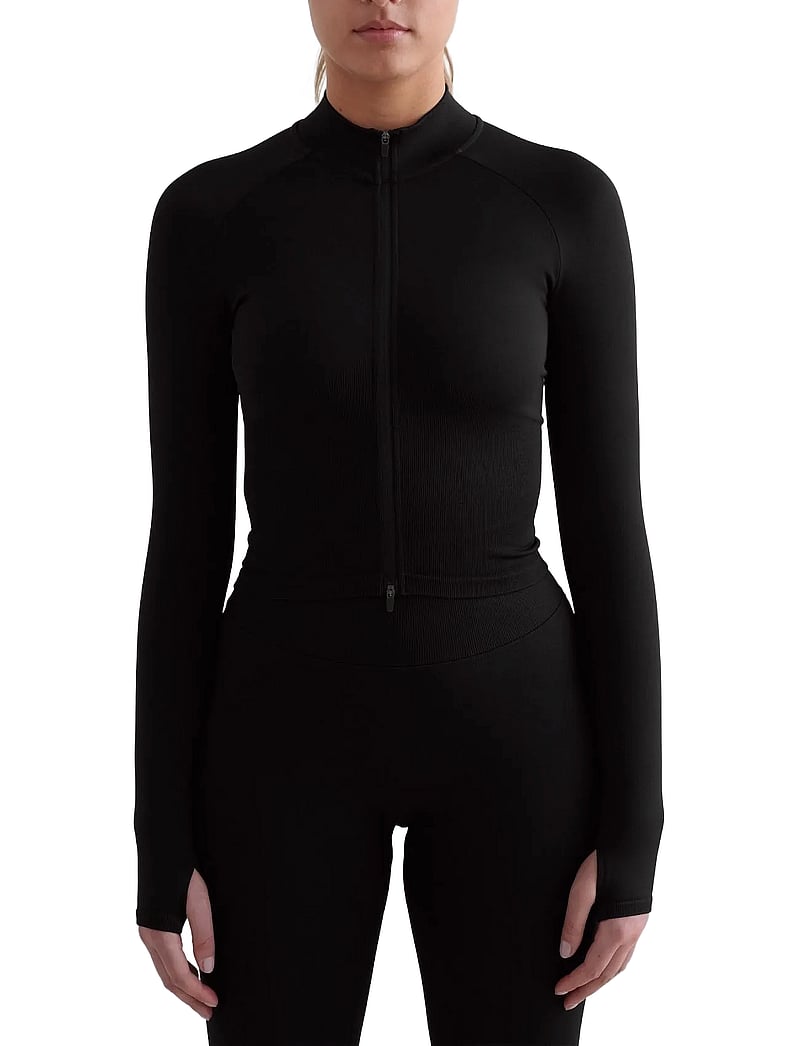 aim´n - Shape Seamless Zip Jacket - träningsjackor - black - 0