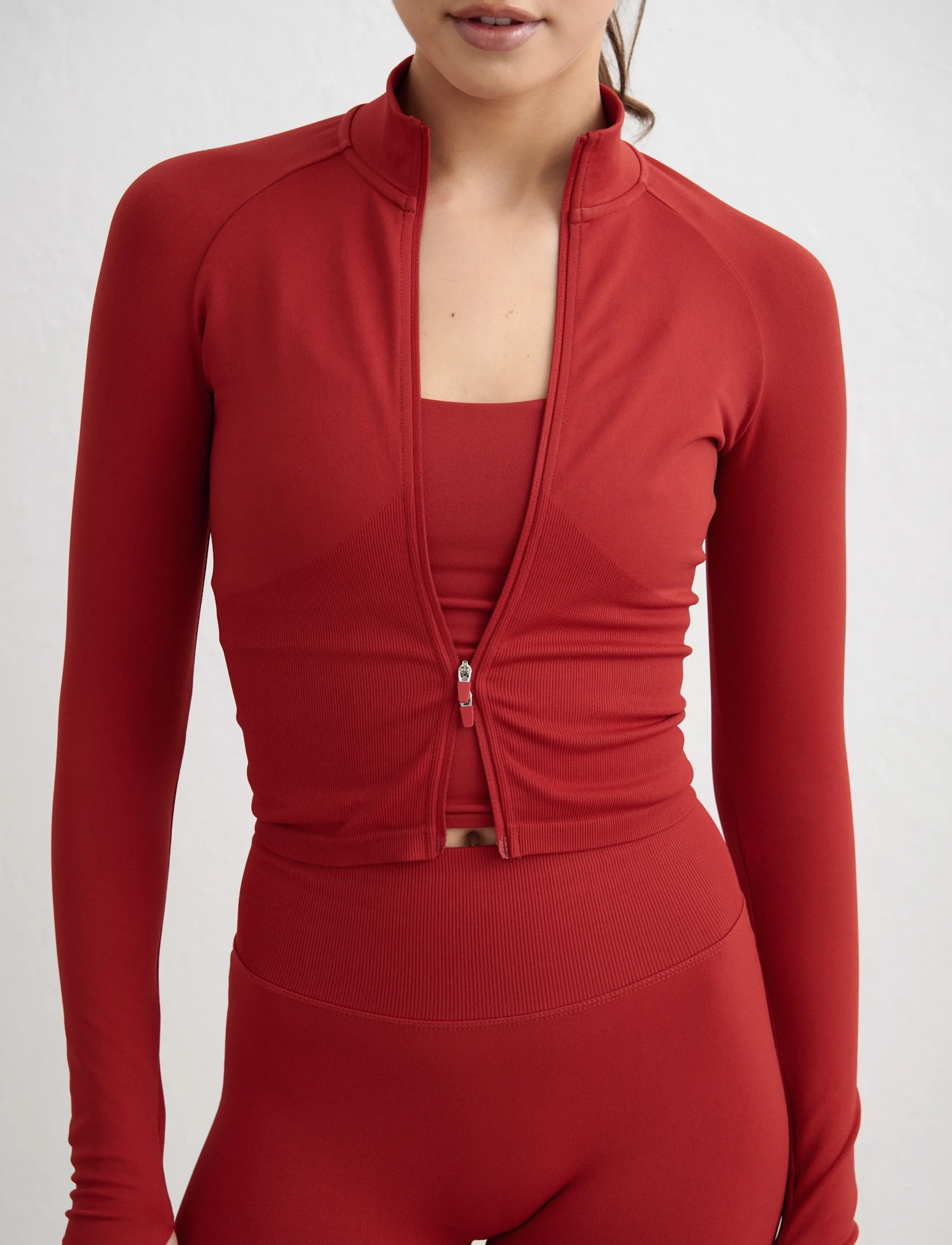 aim´n - Shape Seamless Zip Jacket - Överdelar - cayenne - 5