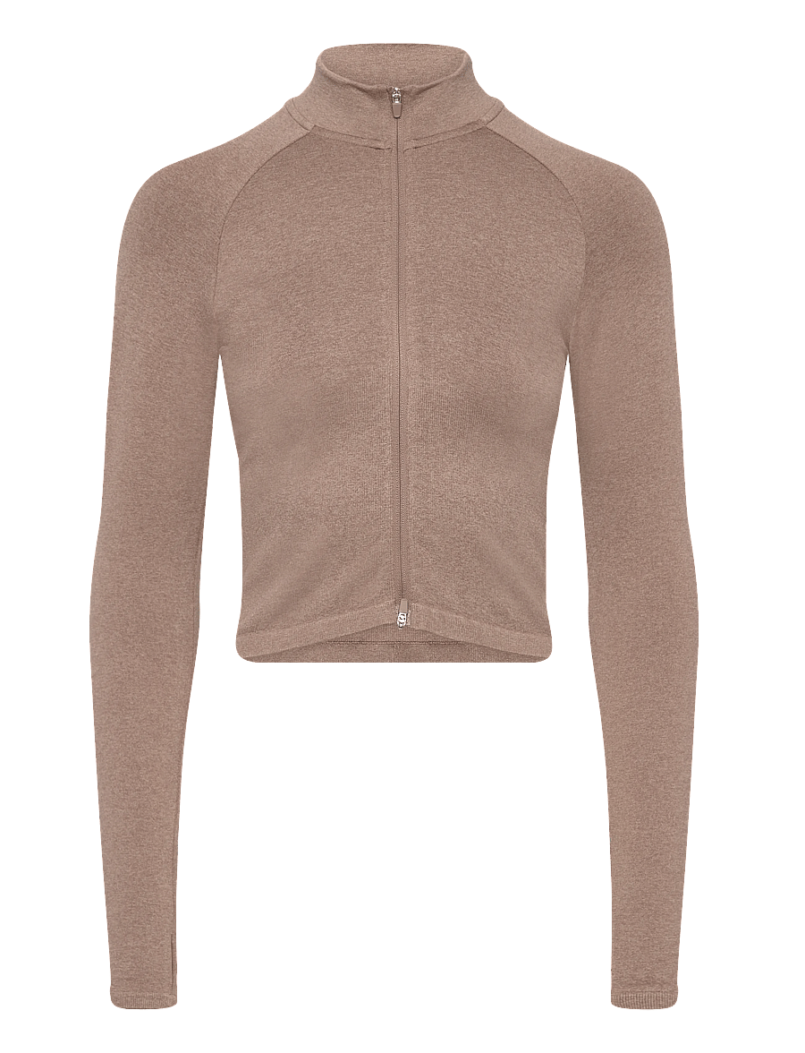 aim´n - Shape Seamless Zip Jacket - Överdelar - espresso melange - 1