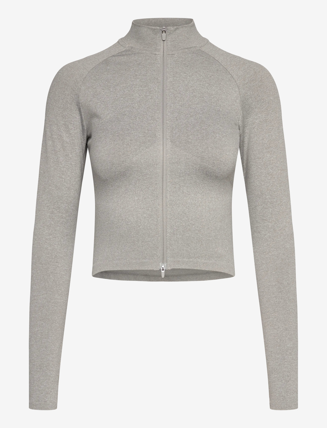 aim´n - Shape Seamless Zip Jacket - träningsjackor - grey melange - 1