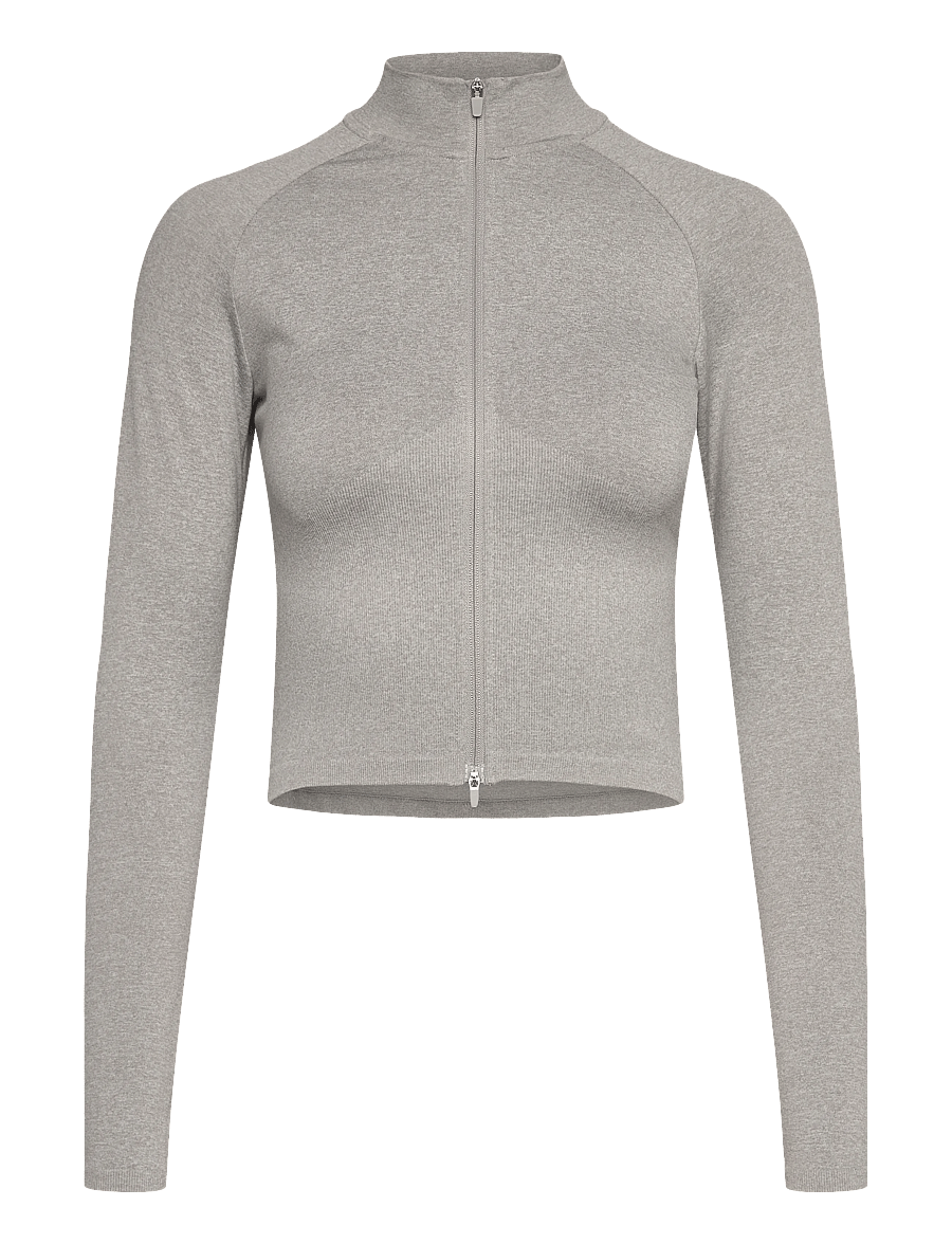 aim´n - Shape Seamless Zip Jacket - Överdelar - grey melange - 1