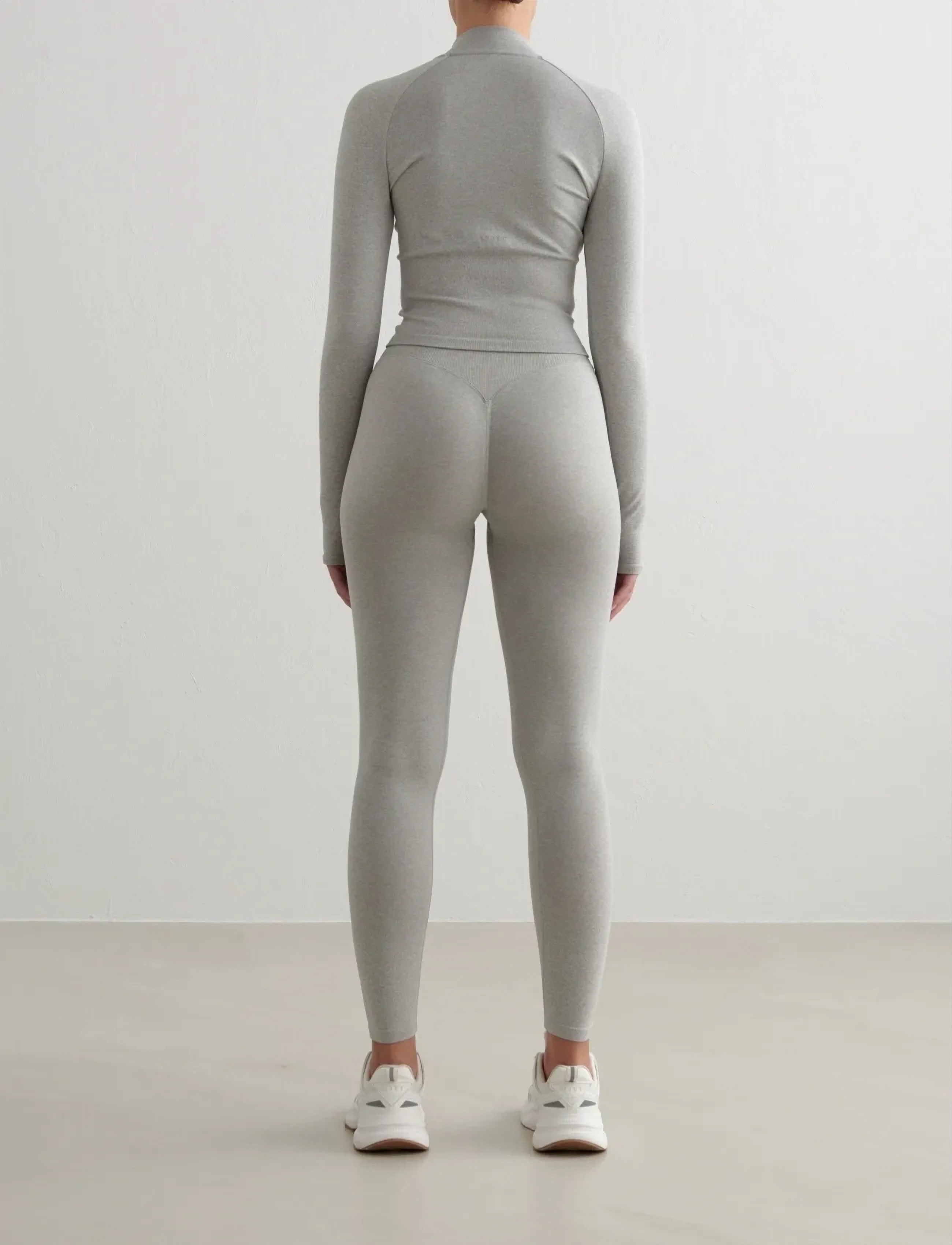 aim´n - Shape Seamless Zip Jacket - Överdelar - grey melange - 5