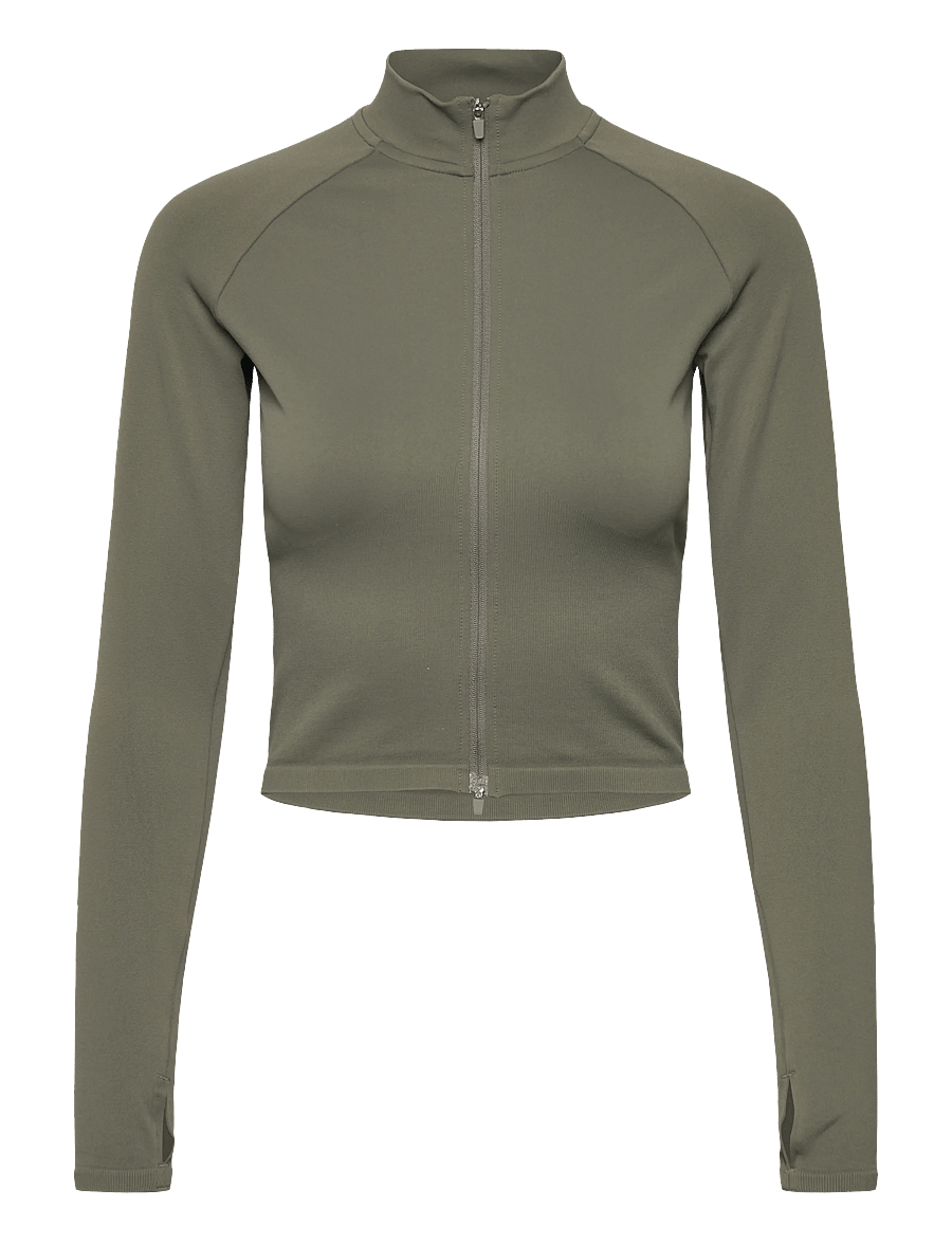 aim´n - Shape Seamless Zip Jacket - Överdelar - ivy - 1
