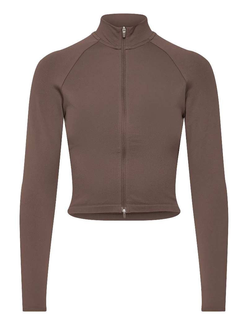 aim´n - Shape Seamless Zip Jacket - oberteile - macchiato - 1