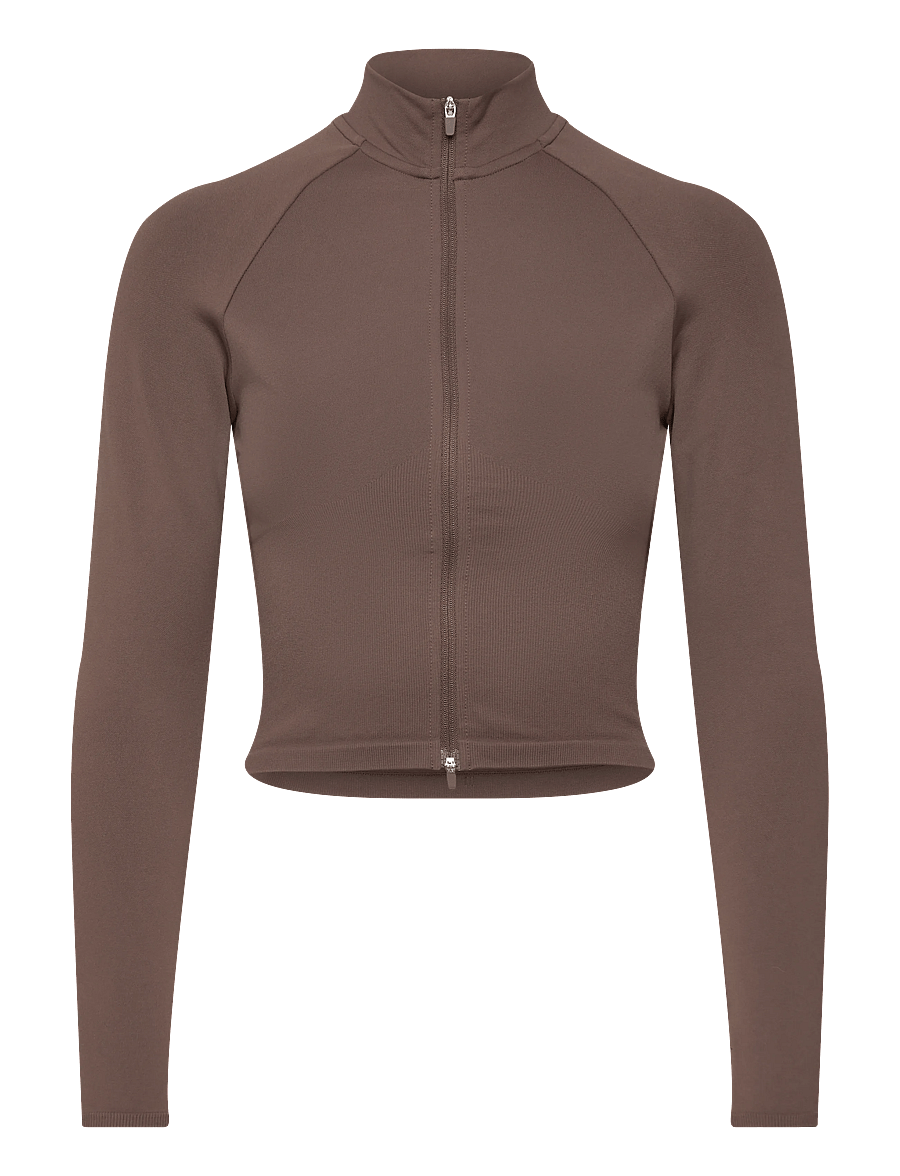 aim´n - Shape Seamless Zip Jacket - Överdelar - macchiato - 1