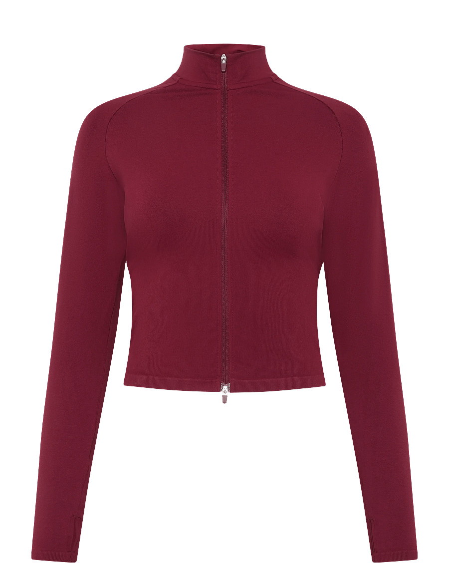 aim´n - Shape Seamless Zip Jacket - overdele - merlot - 1