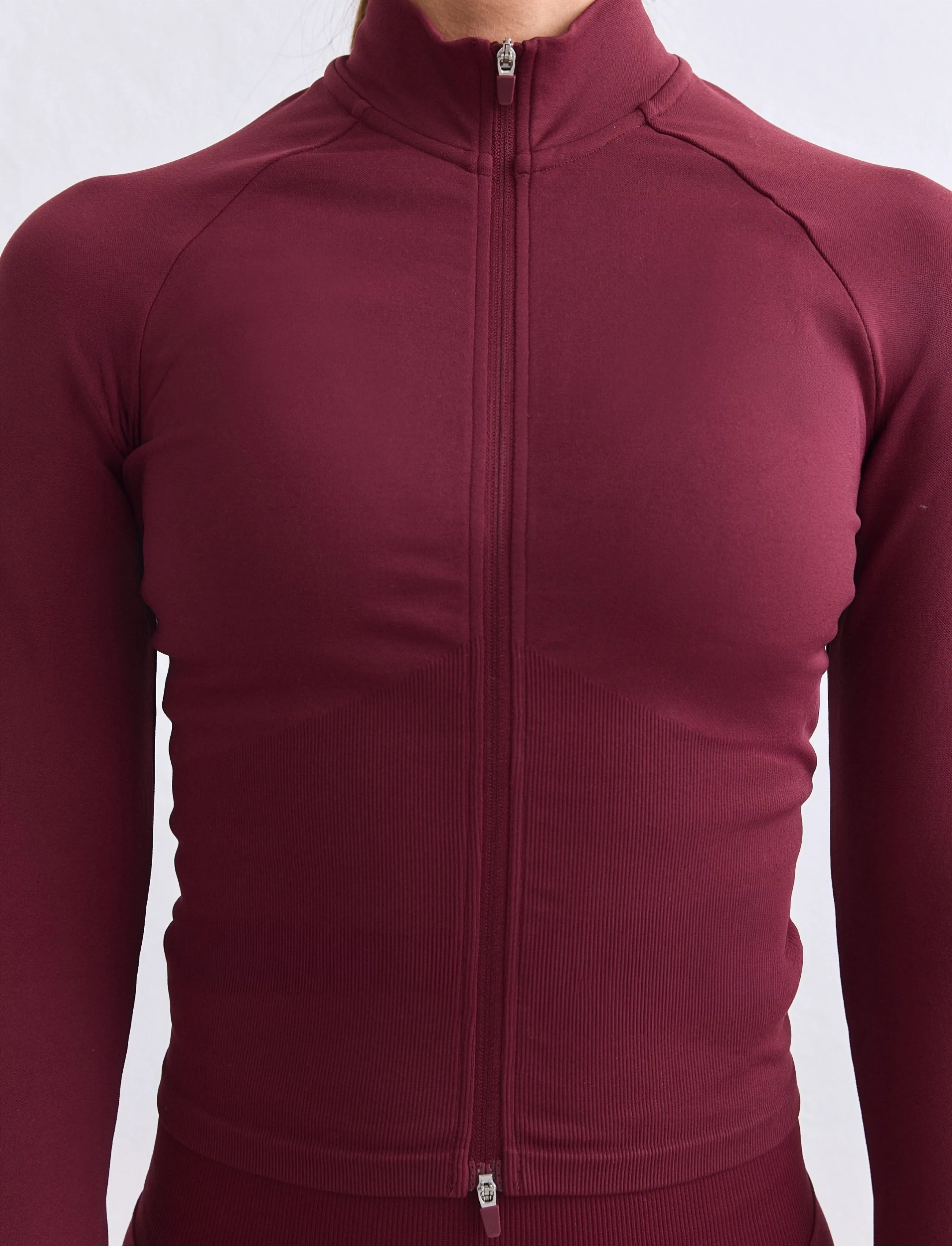 aim´n - Shape Seamless Zip Jacket - overdele - merlot - 4