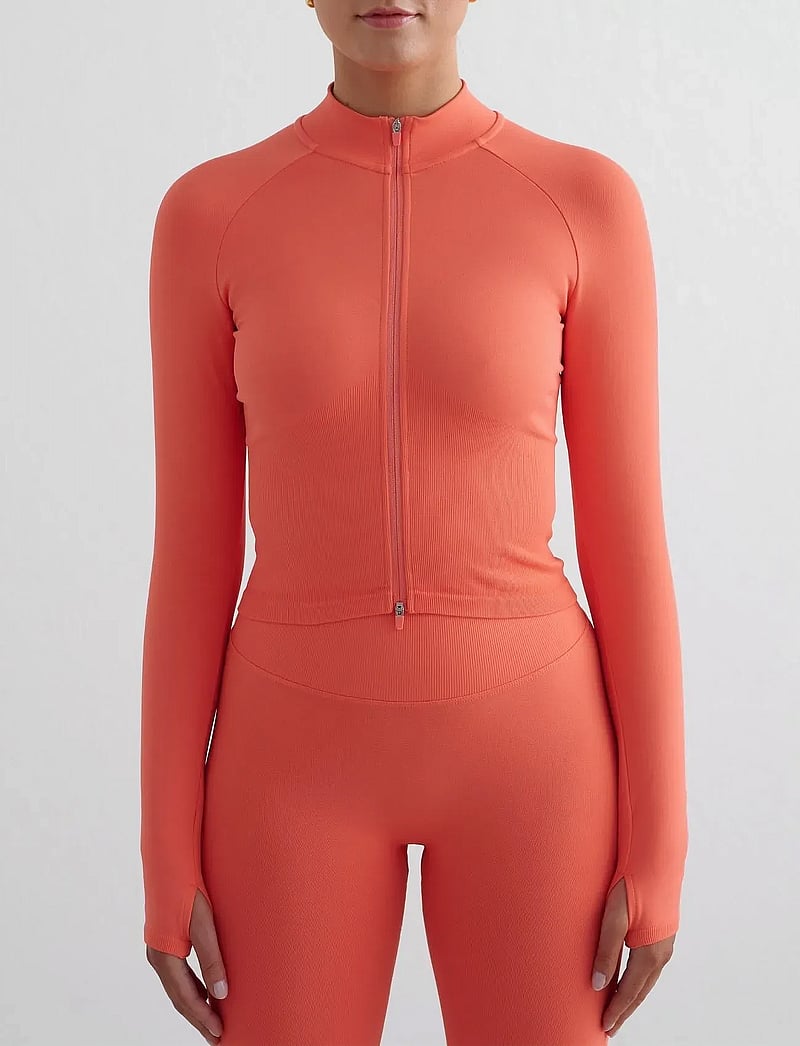 aim´n - Shape Seamless Zip Jacket - träningsjackor - tangerine - 0