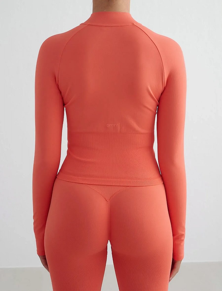 aim´n - Shape Seamless Zip Jacket - Överdelar - tangerine - 3
