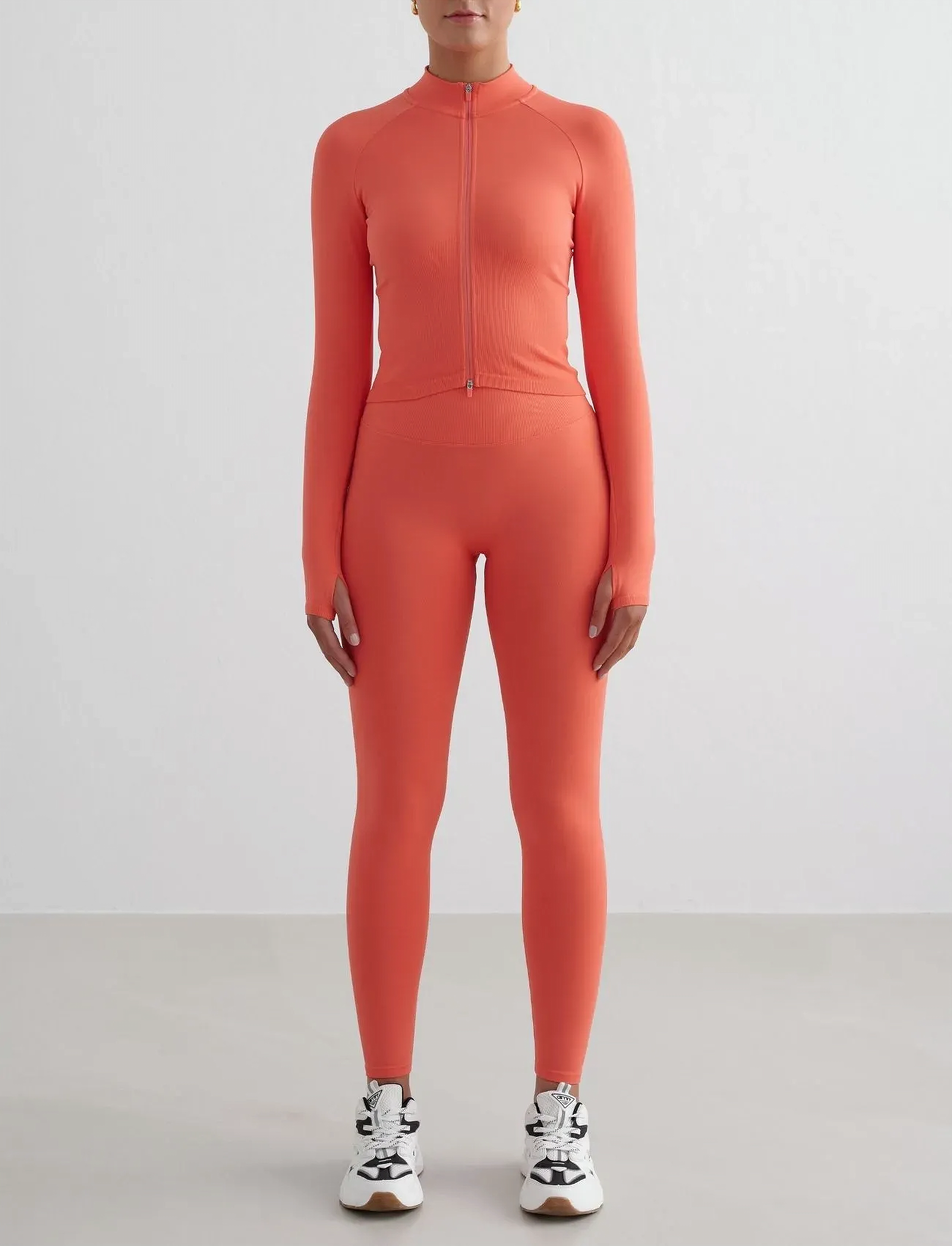 aim´n - Shape Seamless Zip Jacket - Överdelar - tangerine - 4