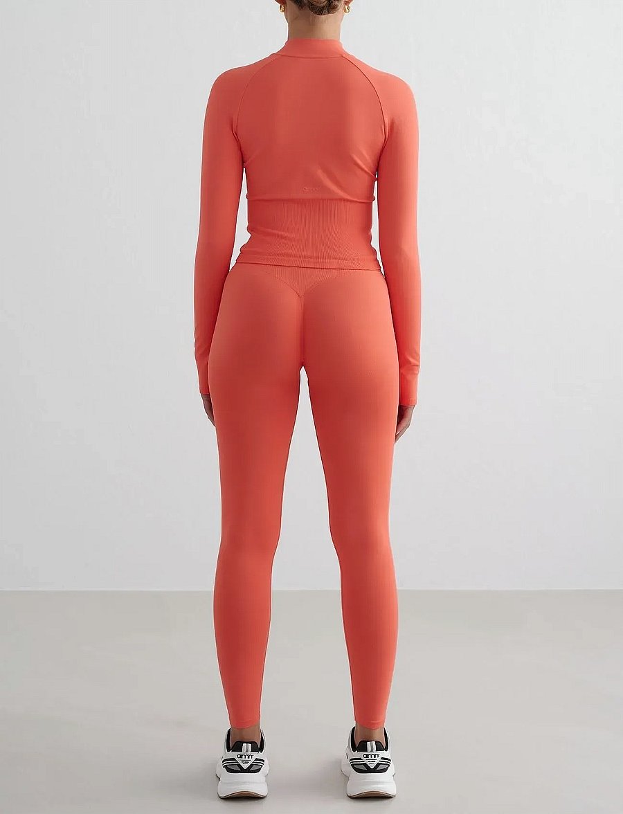 aim´n - Shape Seamless Zip Jacket - Överdelar - tangerine - 5