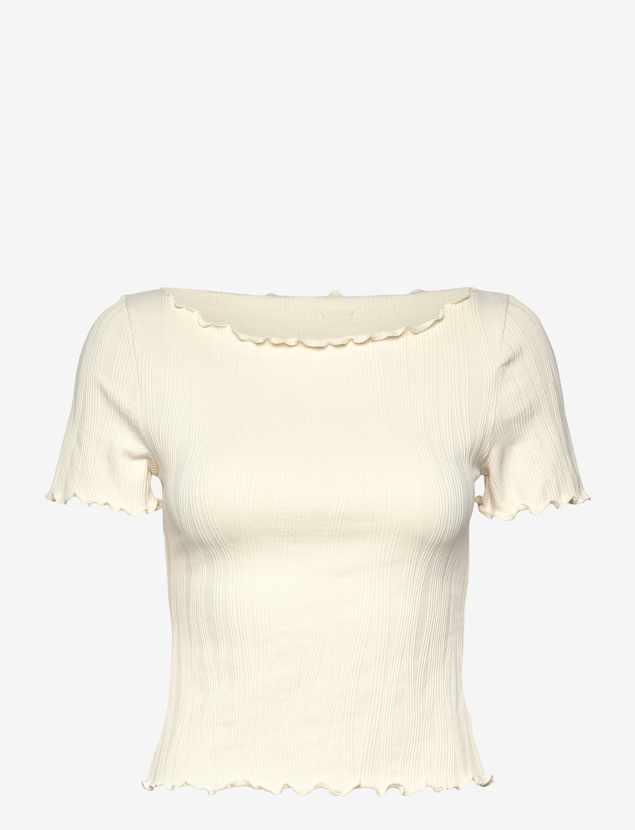 aim´n - Tulip Short Sleeve Top - t-shirts - almond white - 1