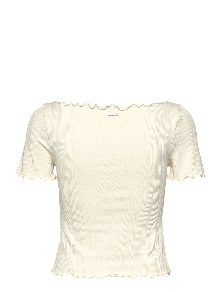 aim´n - Tulip Short Sleeve Top - t-shirts - almond white - 2