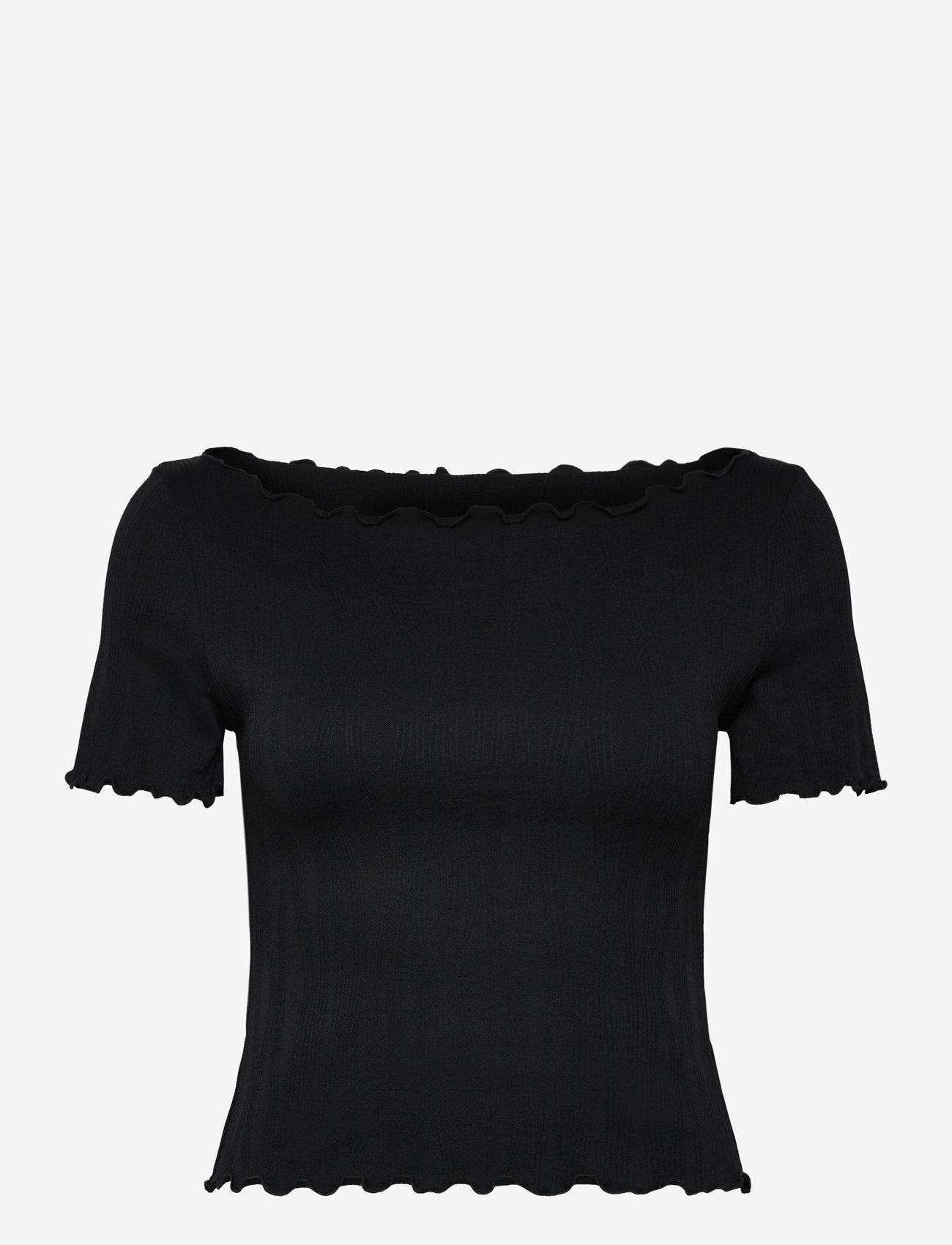 aim´n - Tulip Short Sleeve Top - t-shirts - black - 1