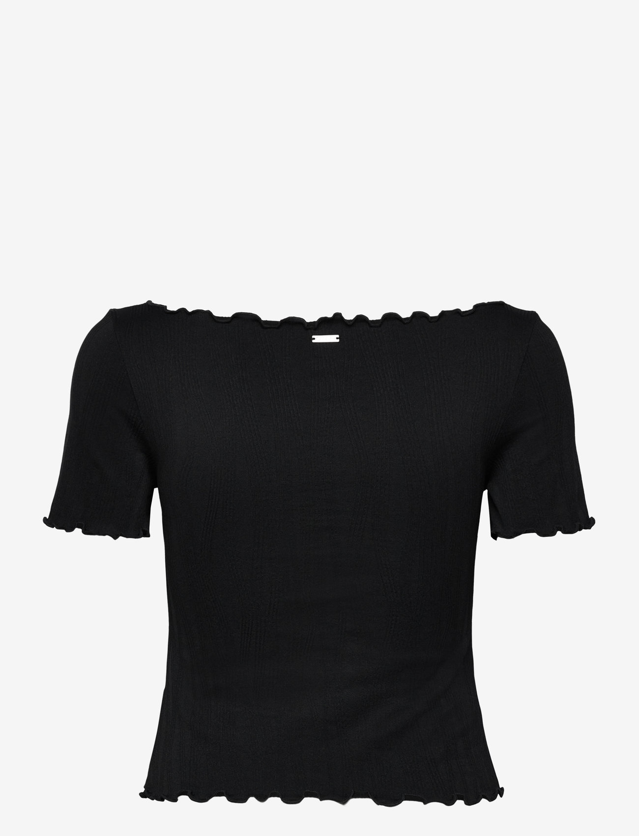 aim´n - Tulip Short Sleeve Top - t-shirts - black - 2