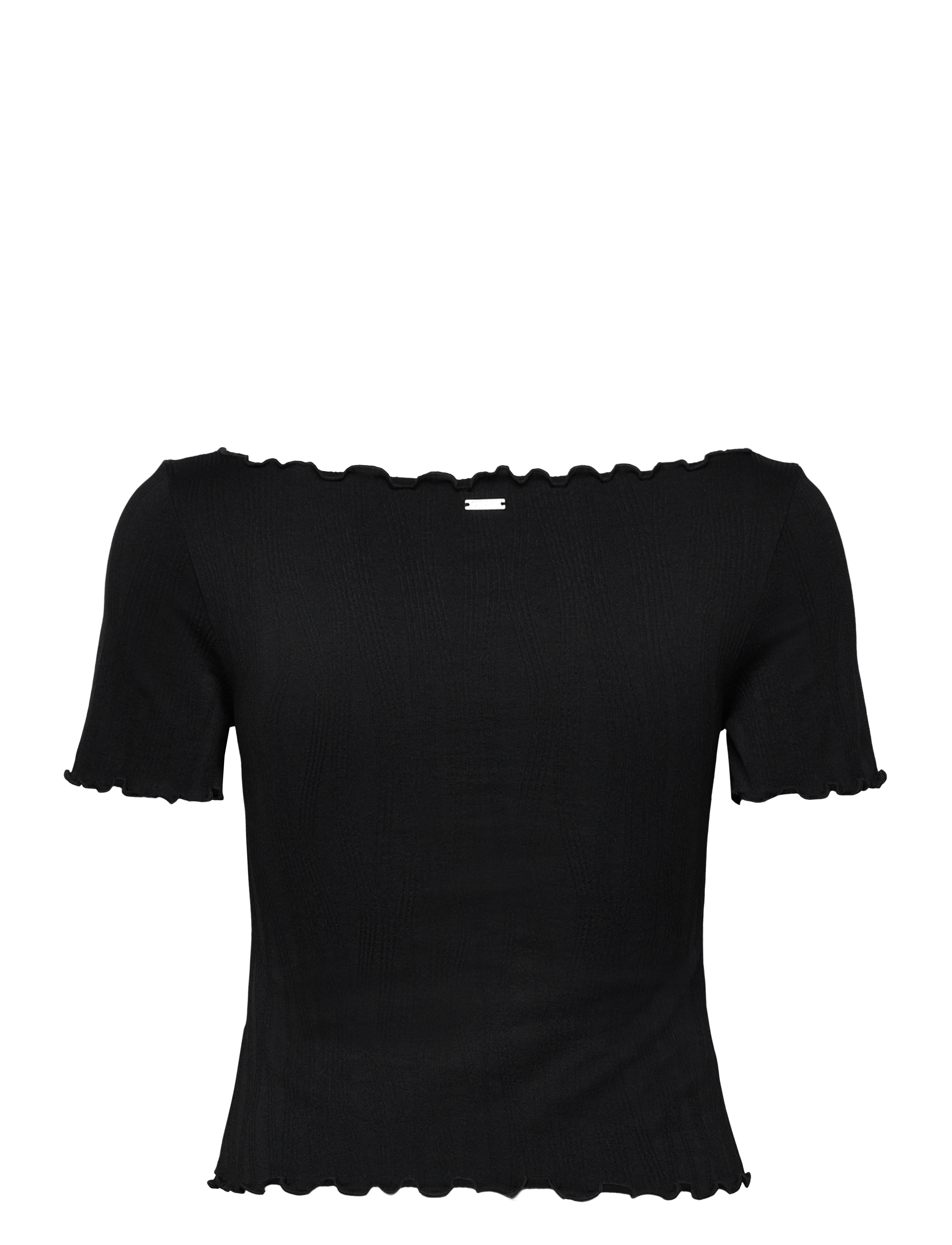 aim´n - Tulip Short Sleeve Top - t-shirts - black - 2