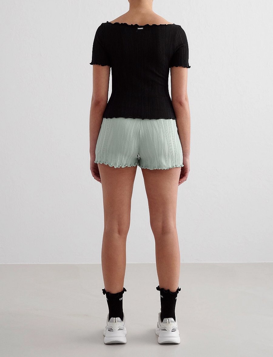 aim´n - Tulip Short Sleeve Top - t-shirts - black - 5