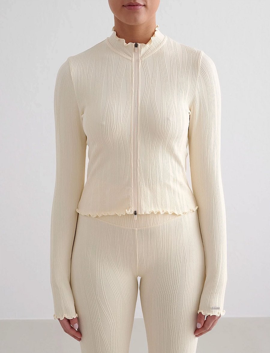 aim´n - Tulip Zip Jacket - langarmshirts - almond white - 0