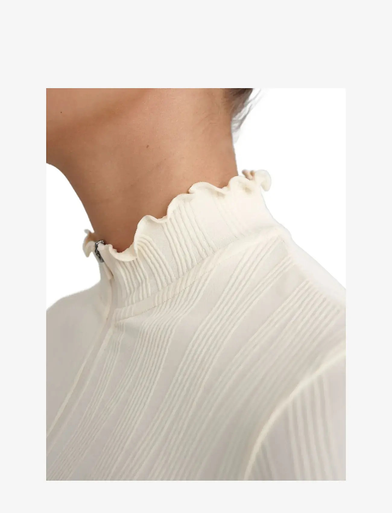 aim´n - Tulip Zip Jacket - langærmede t-shirts - almond white - 4