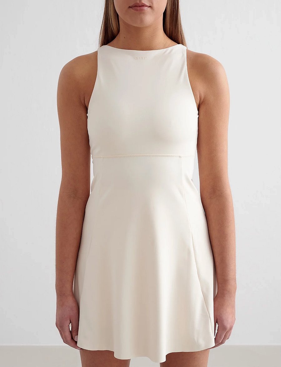 aim´n - Sense High Neck Dress - kleider & röcke - almond white - 4