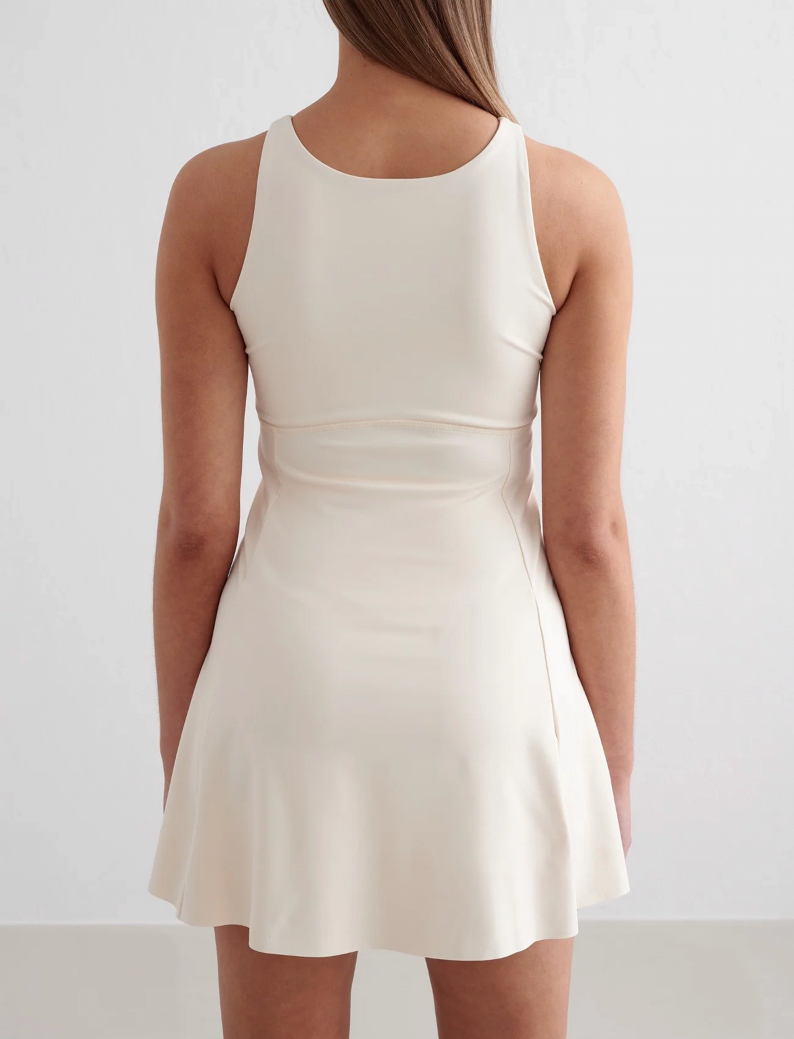 aim´n - Sense High Neck Dress - kleider & röcke - almond white - 5