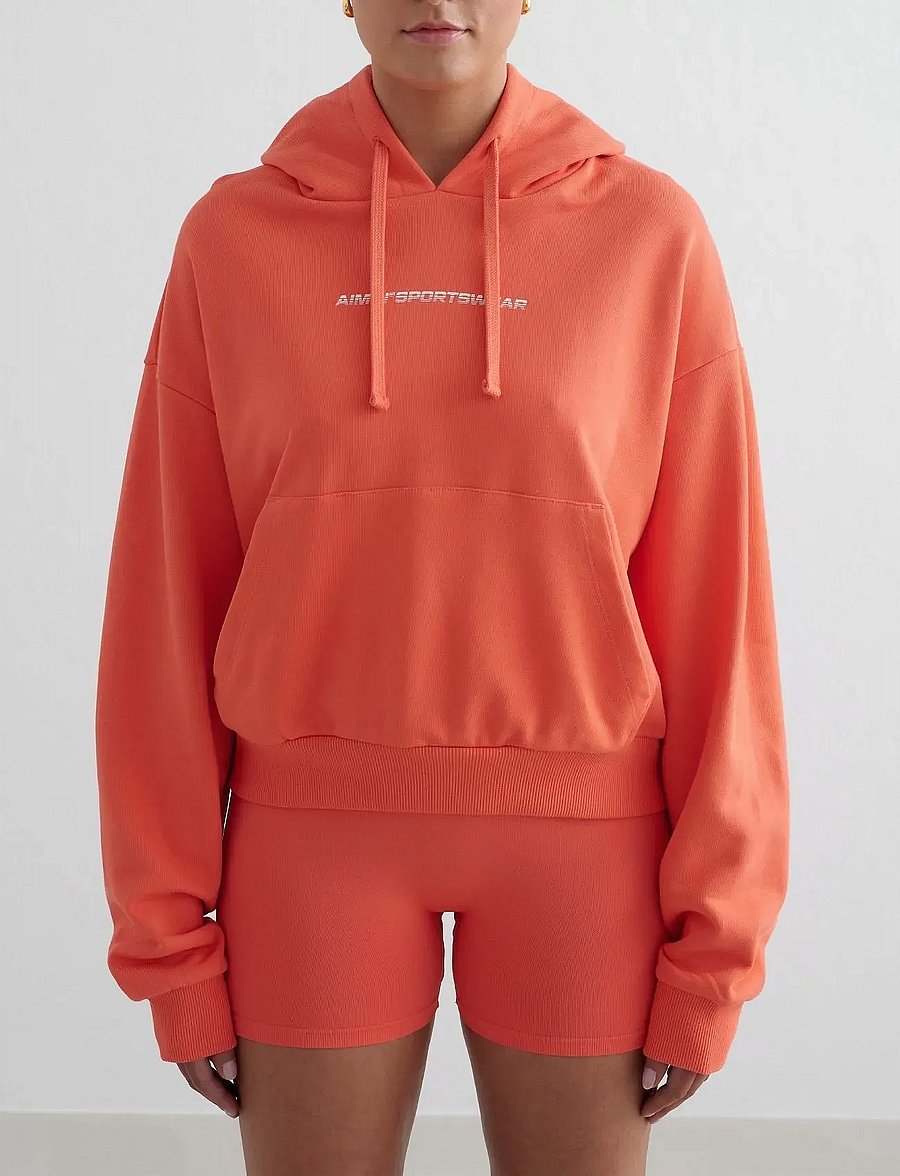 aim´n - Chunky Terry Hood - sweatshirts - tangerine chunky terry hood - 0