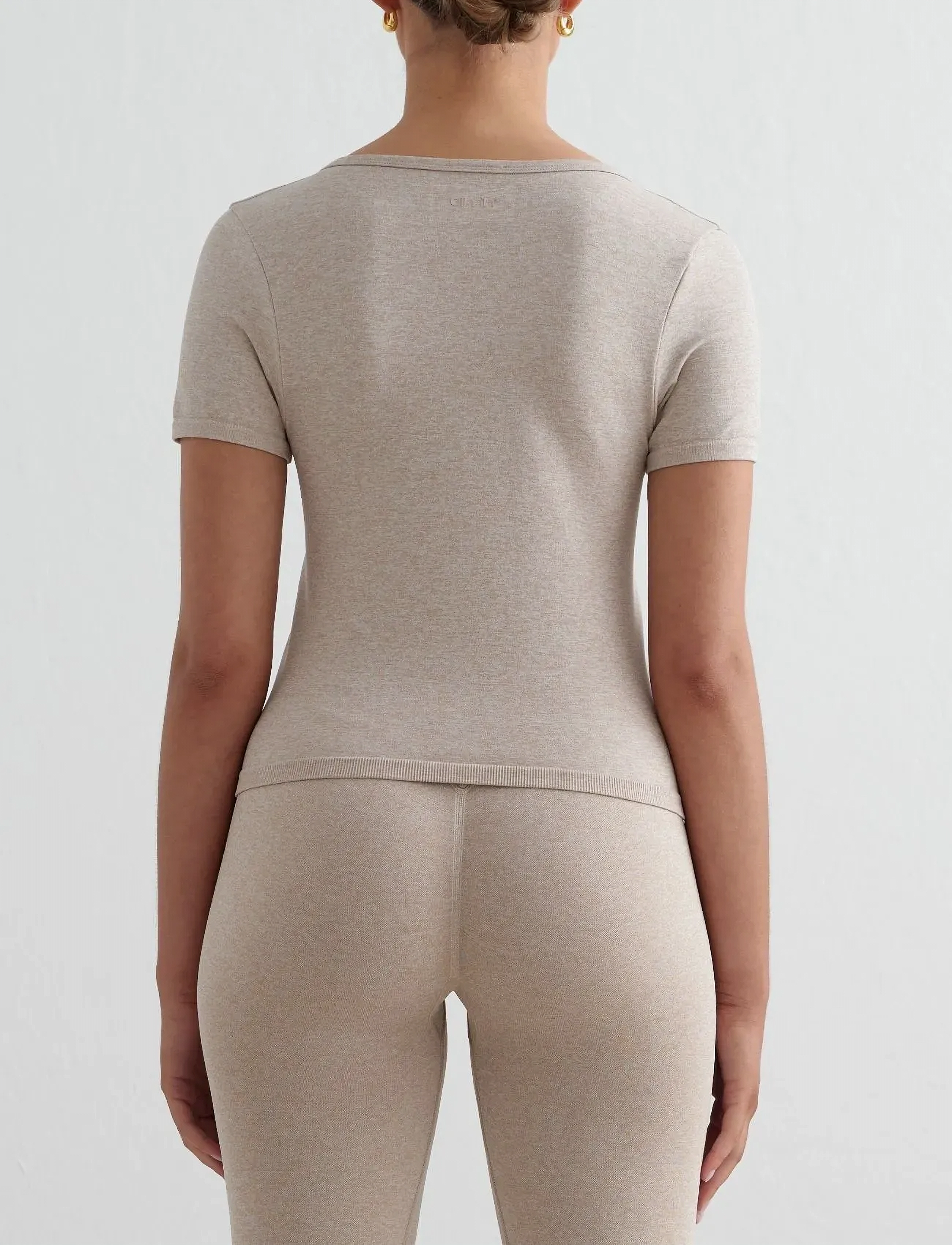 aim´n - Shape Seamless Short Sleeve - t-shirts - beige melange - 3