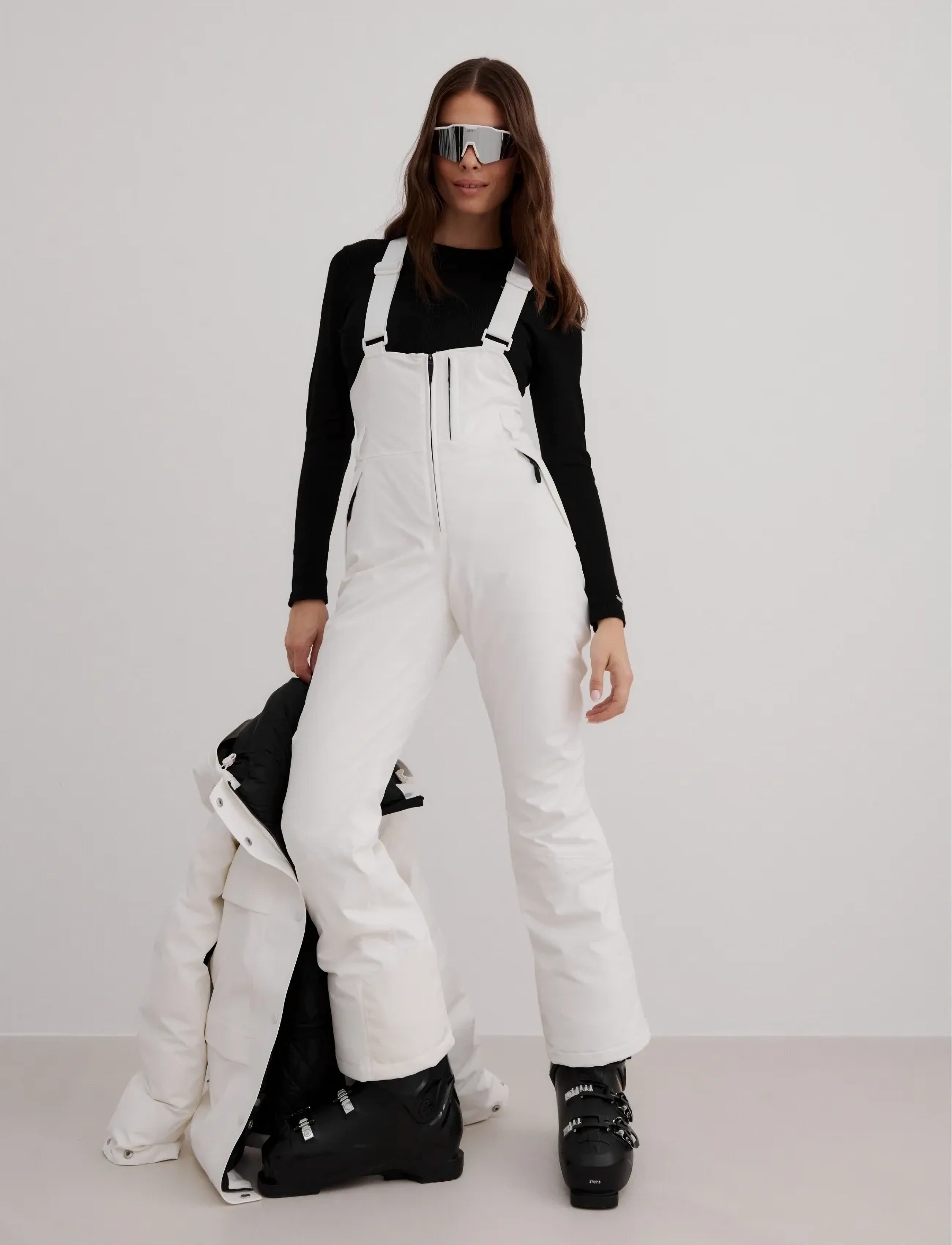 aim ́n Vermont Padded Bib Pants, Kvinder, Polstrede Skibibbukser, Hvid, Str: XL