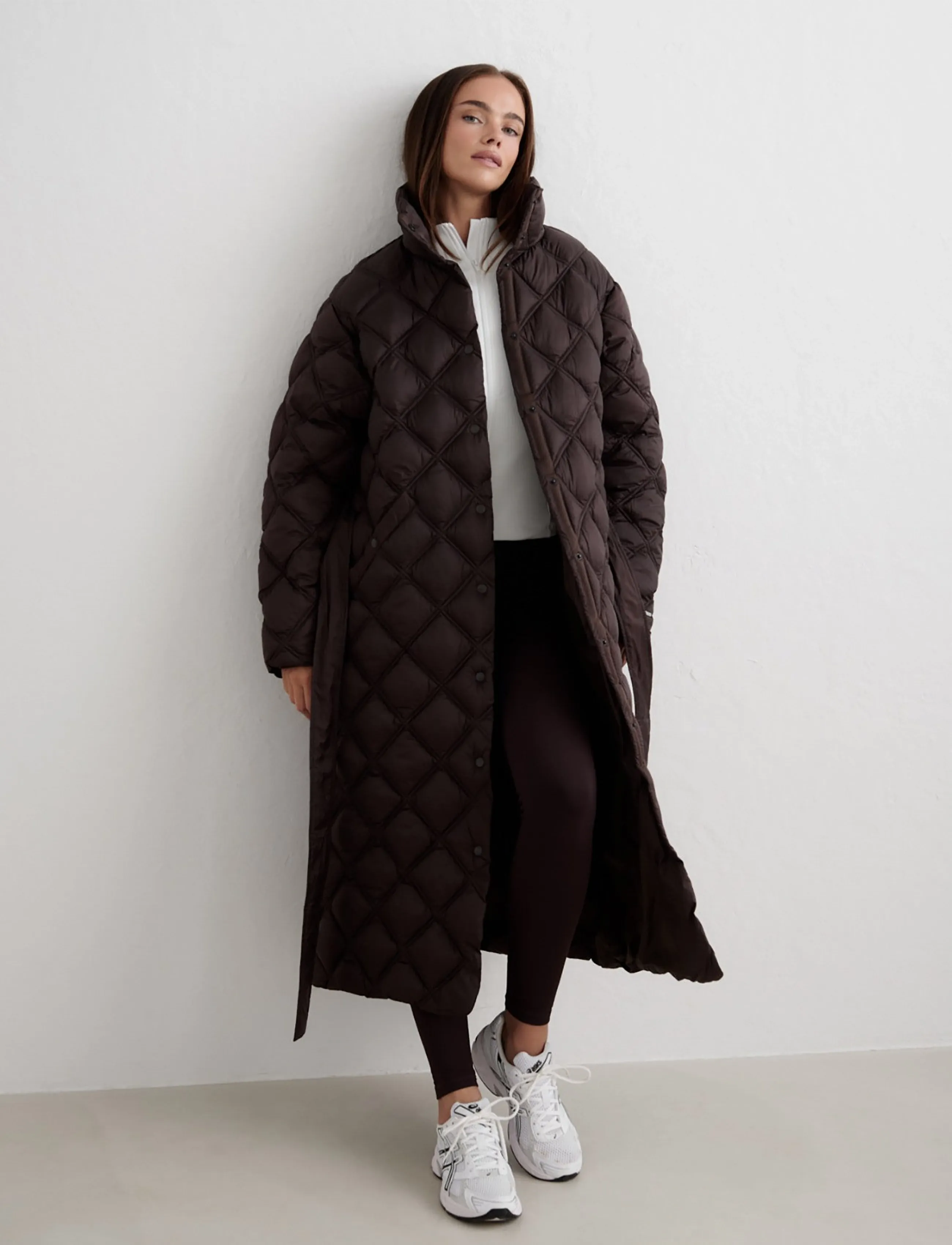 aim´n Quilted Coat - Tøj - CHOCOLATE / brown