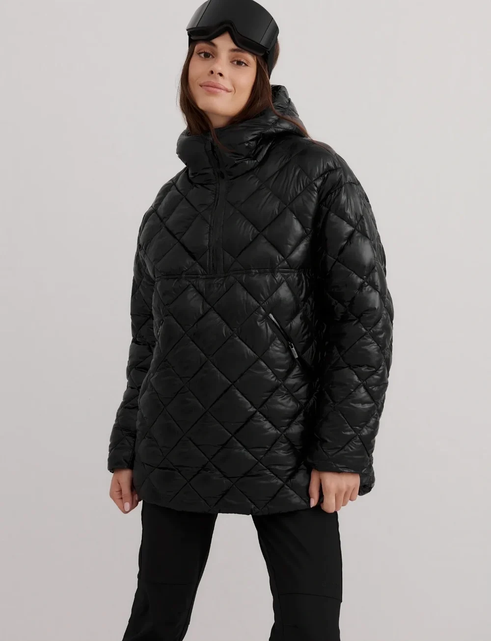 aim´n - Luxe Quilted Anorak - ski wear - glossy black - 0